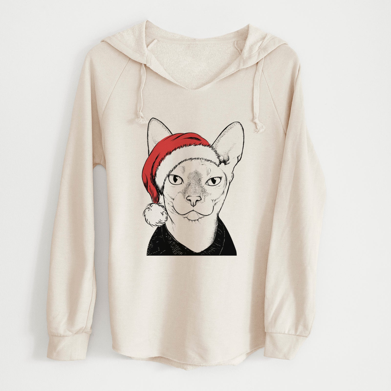 Santa Oliver Watson the Sphynx Cat - Cali Wave Hooded Sweatshirt