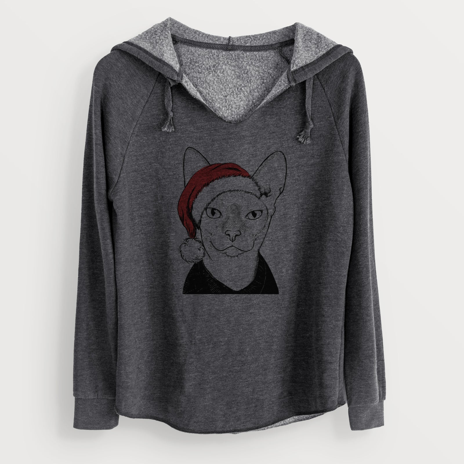 Santa Oliver Watson the Sphynx Cat - Cali Wave Hooded Sweatshirt
