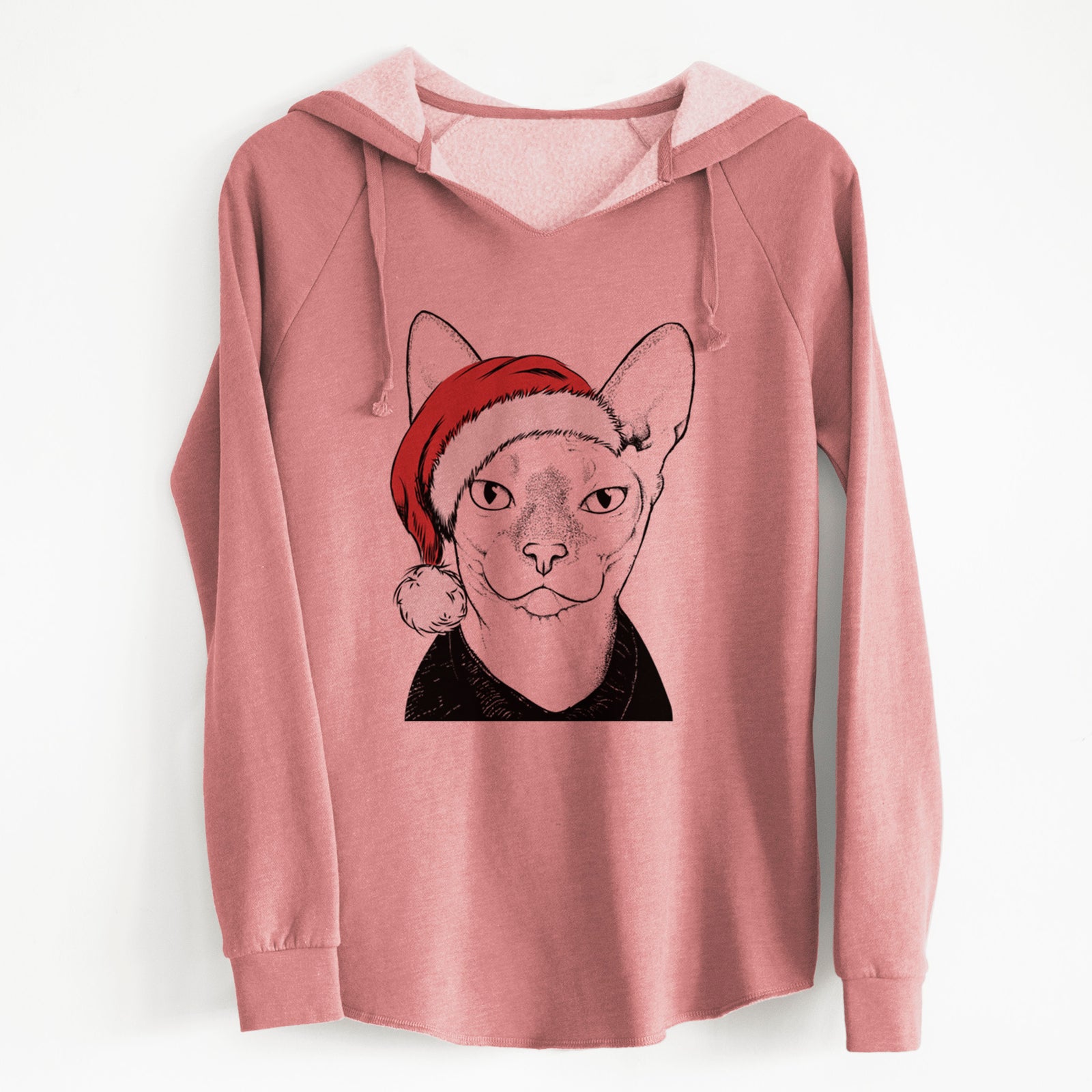 Santa Oliver Watson the Sphynx Cat - Cali Wave Hooded Sweatshirt
