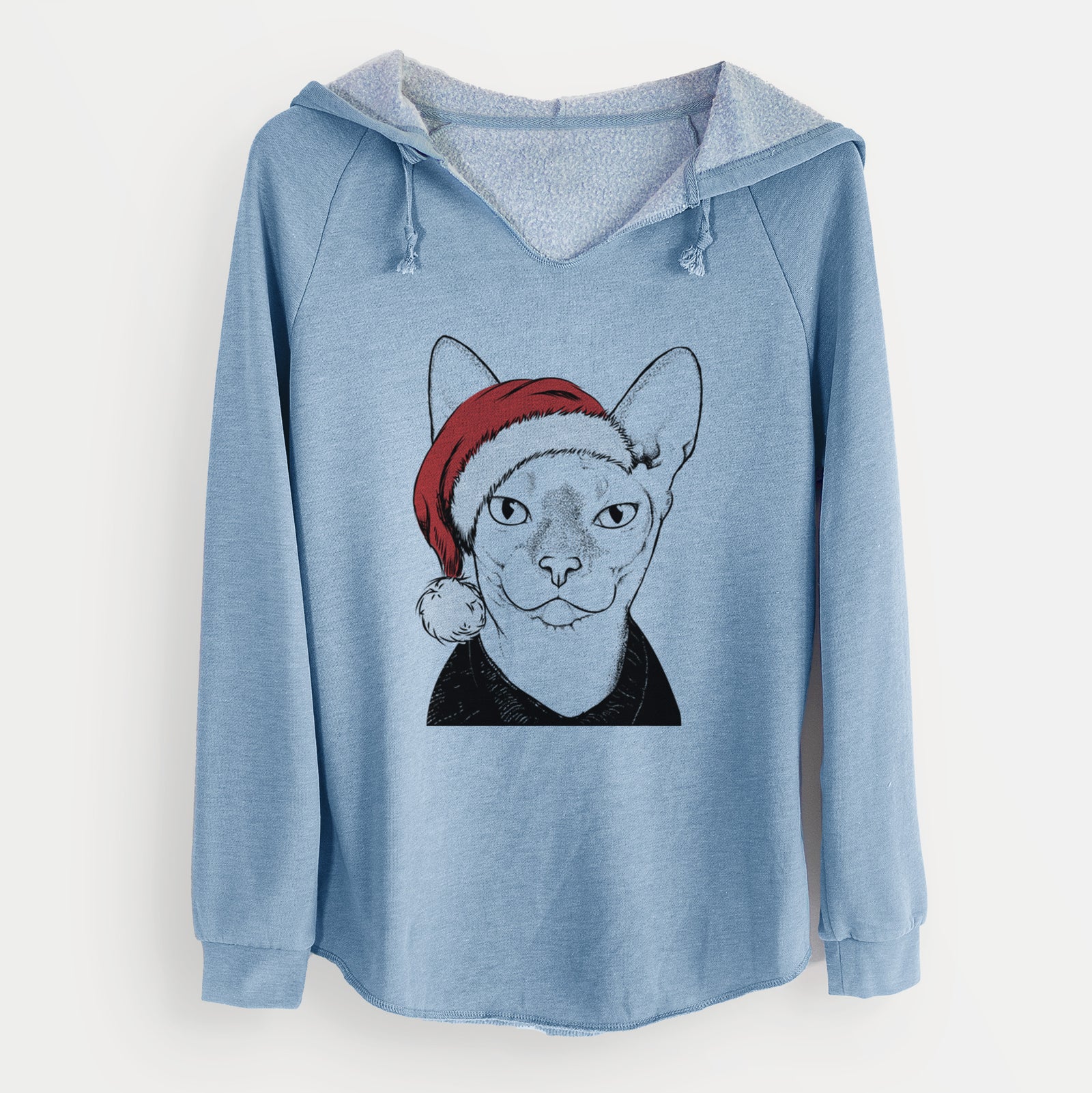 Santa Oliver Watson the Sphynx Cat - Cali Wave Hooded Sweatshirt