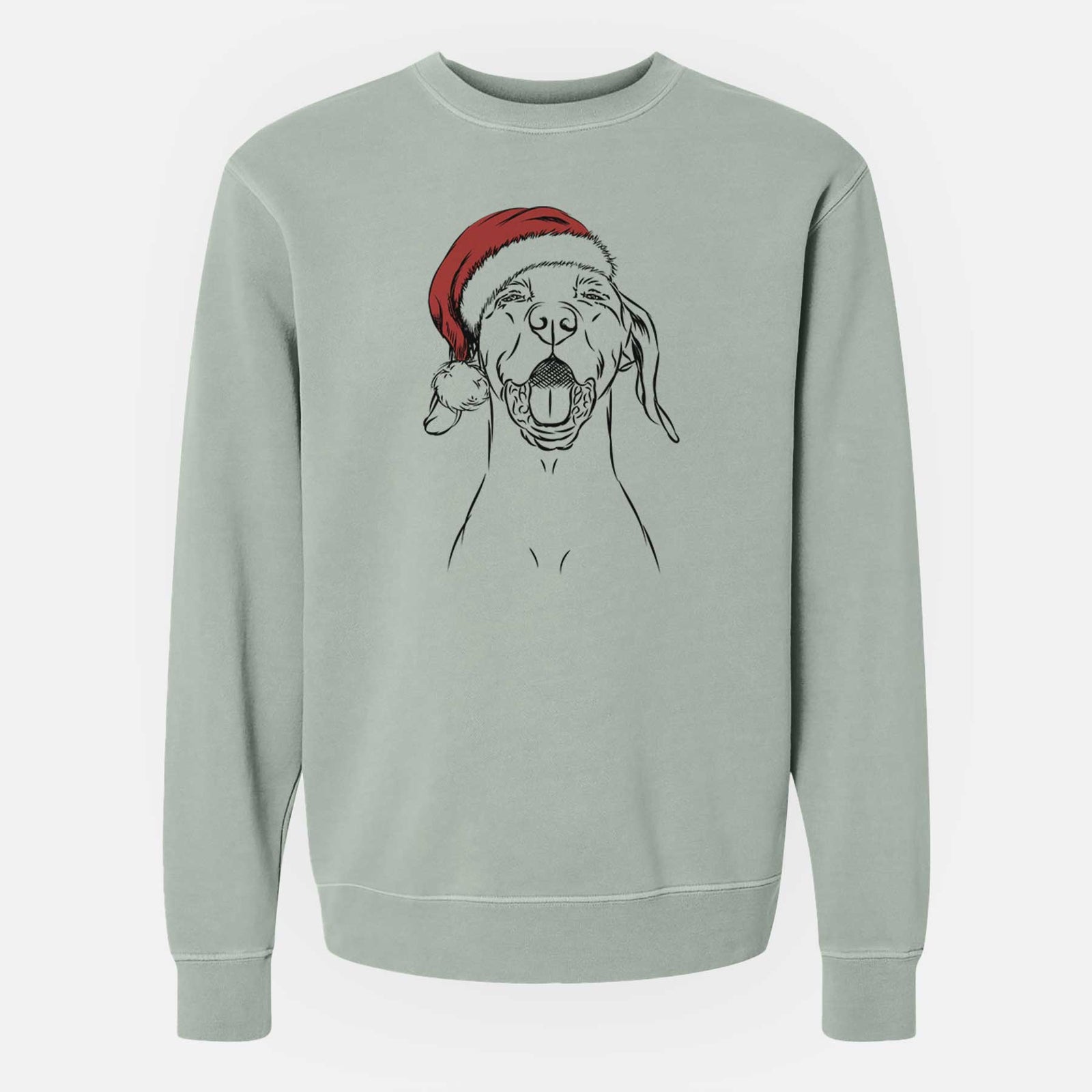 Santa Ollie the Vizsla - Unisex Pigment Dyed Crew Sweatshirt