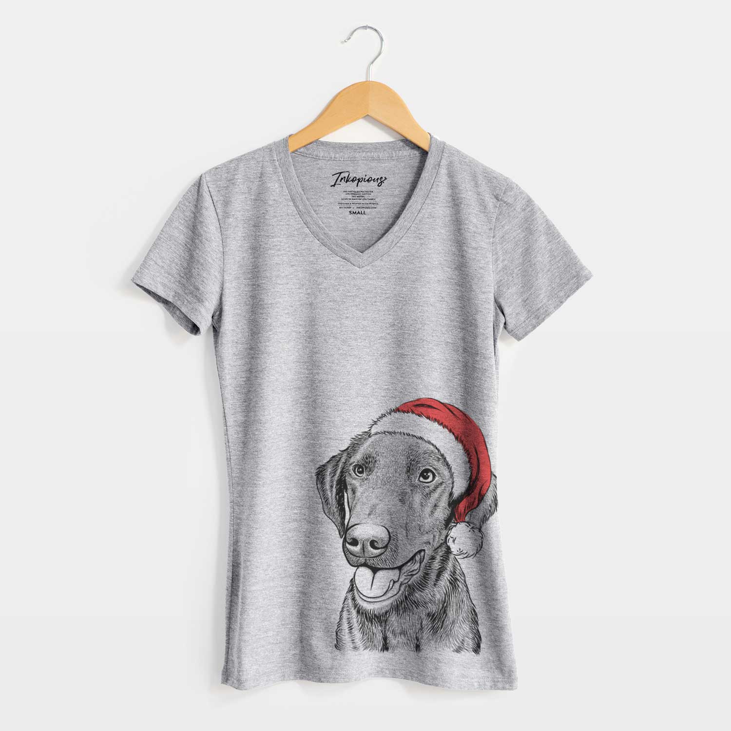 Santa Onyx the Labrador Retriever - Women's V-neck Shirt