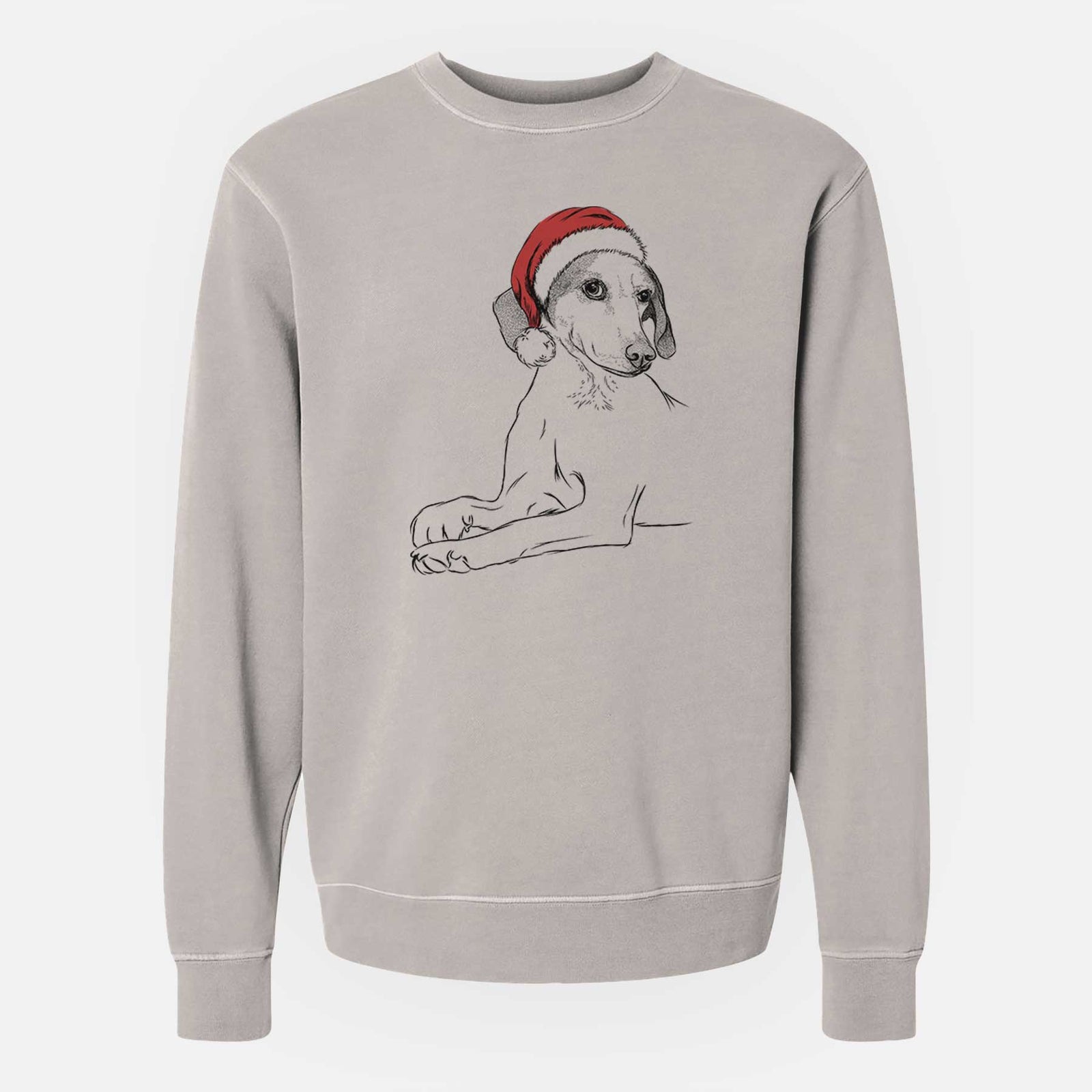 Santa Opie the Foxhound - Unisex Pigment Dyed Crew Sweatshirt