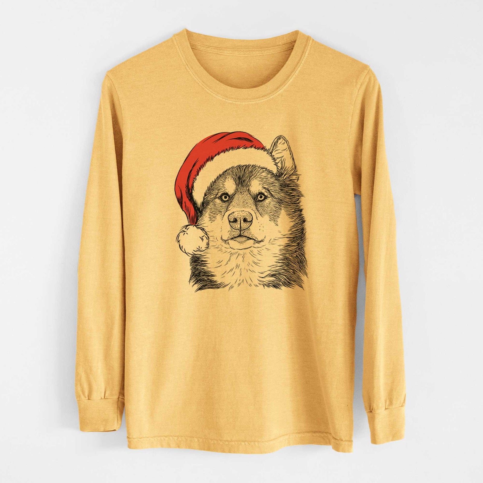 Santa Oskar the Canadian Eskimo Dog - Heavyweight 100% Cotton Long Sleeve