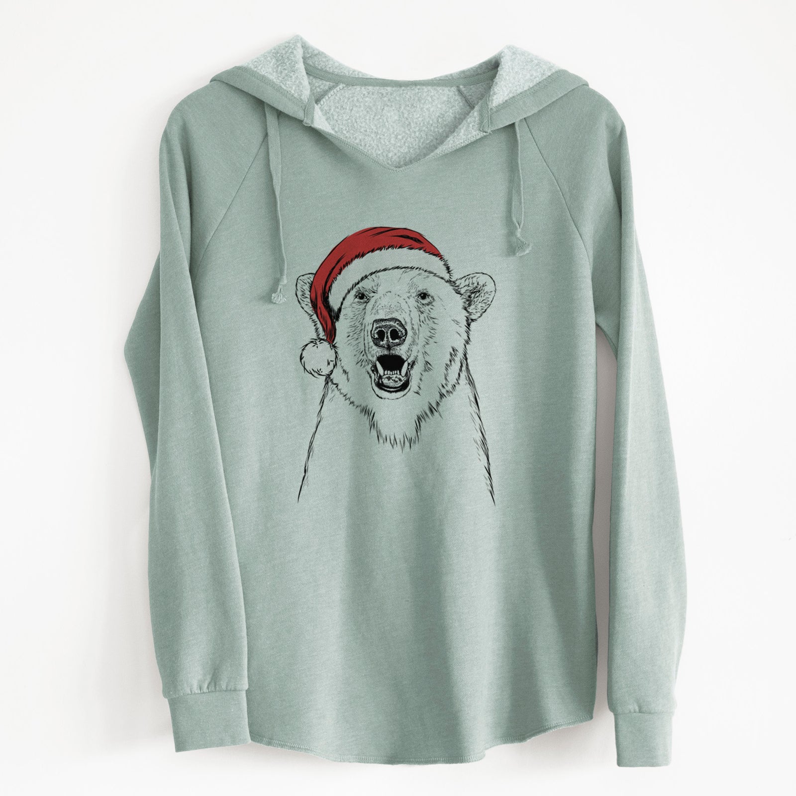 Santa Oslo the Polar Bear - Cali Wave Hooded Sweatshirt