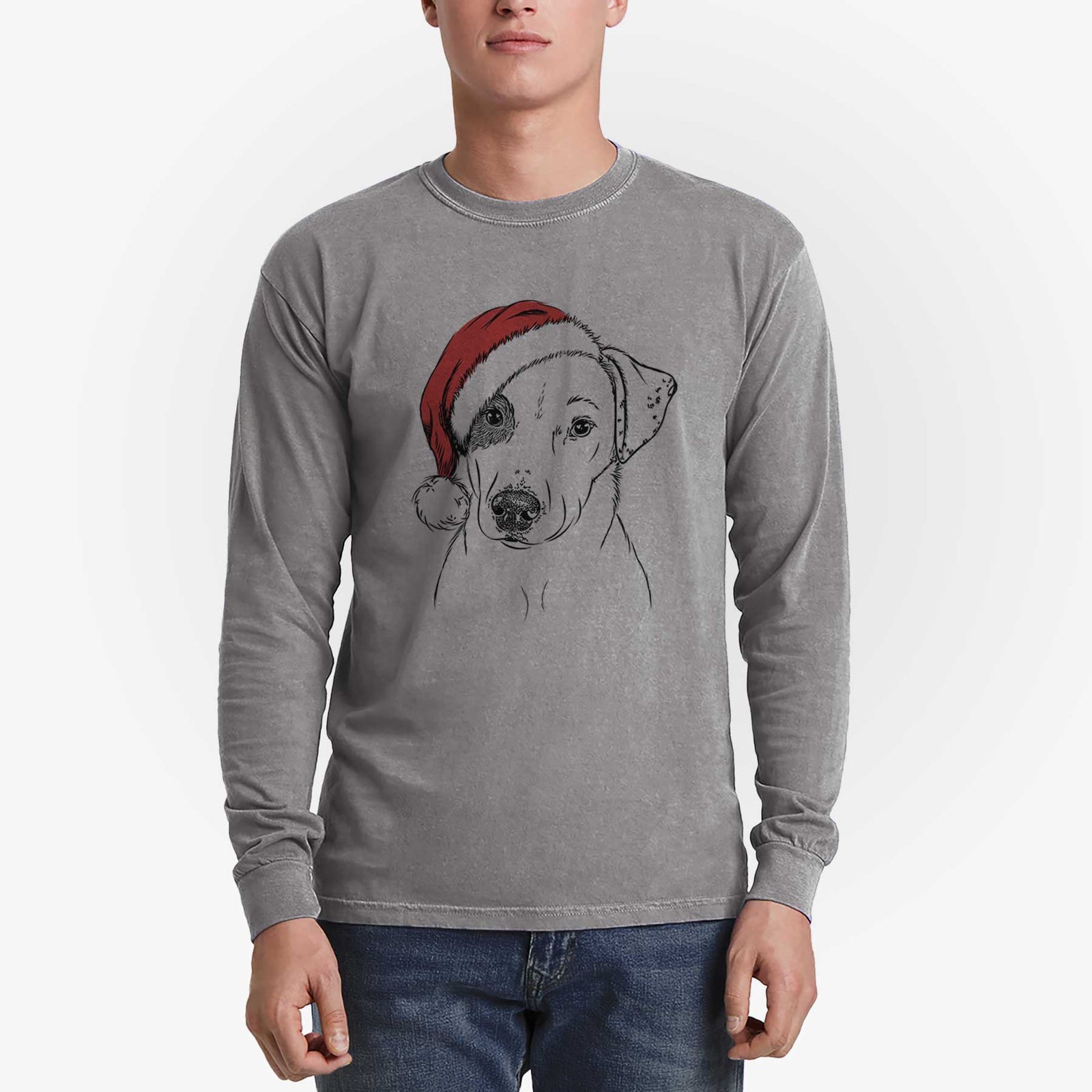 Santa P-Pie the Mixed Breed - Heavyweight 100% Cotton Long Sleeve