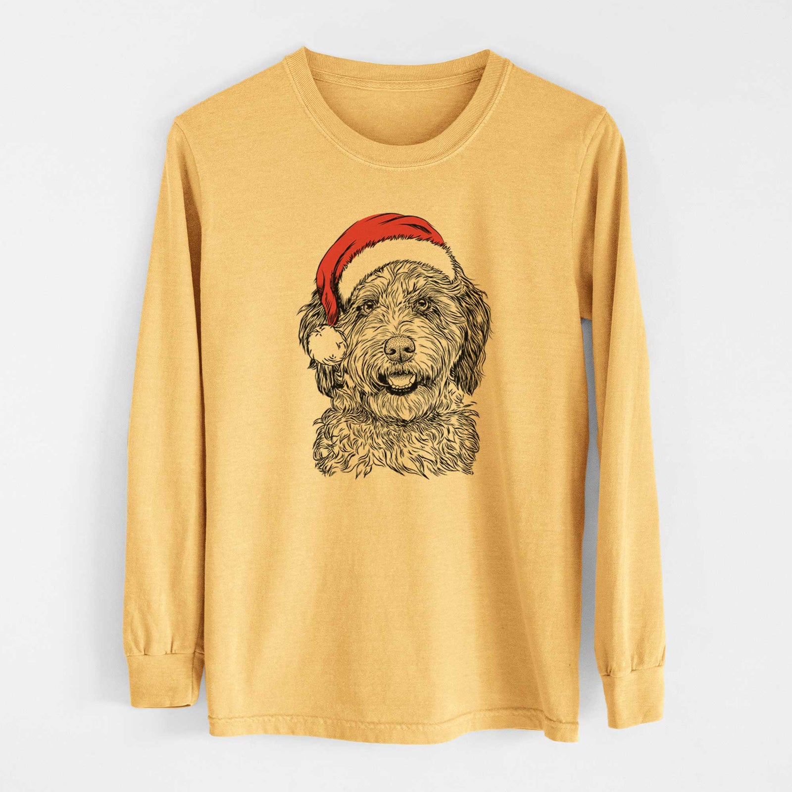 Santa Palmer the Aussiedoodle - Heavyweight 100% Cotton Long Sleeve