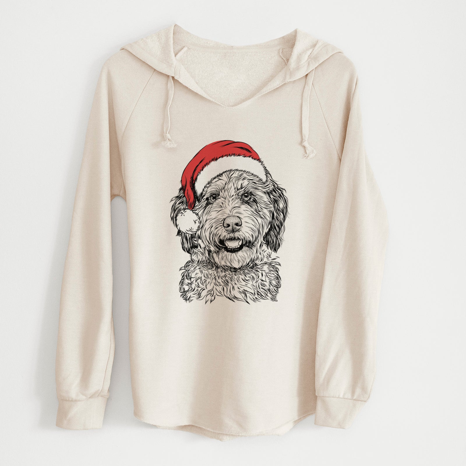Santa Palmer the Aussiedoodle - Cali Wave Hooded Sweatshirt