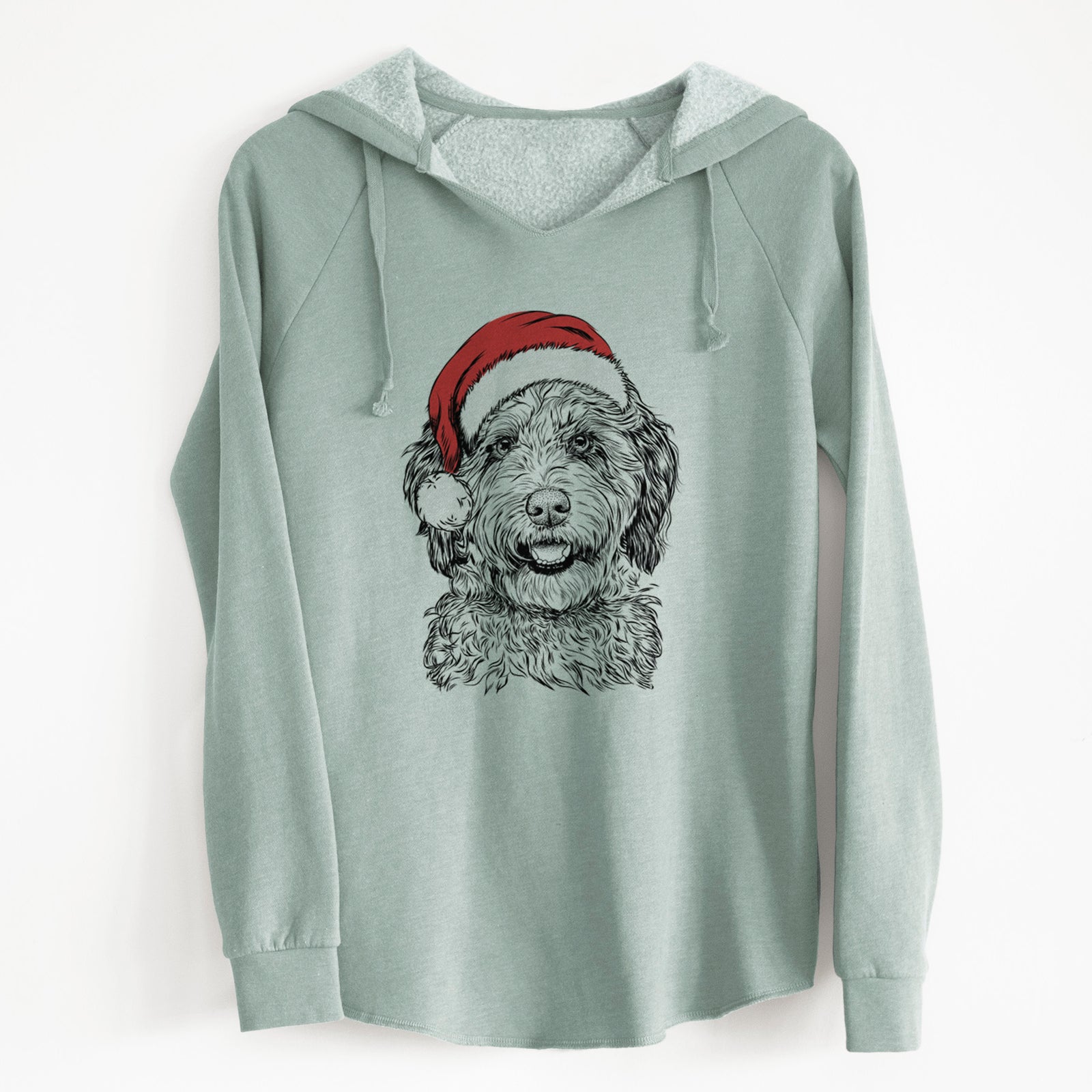 Santa Palmer the Aussiedoodle - Cali Wave Hooded Sweatshirt