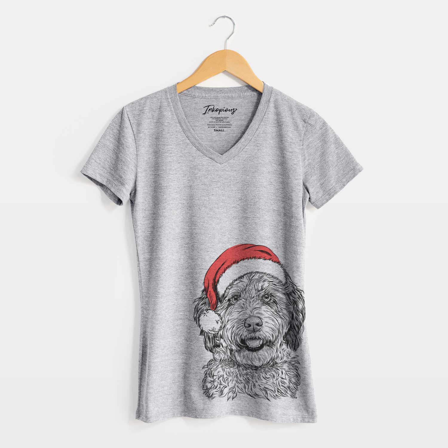 Santa Palmer the Aussiedoodle - Women's V-neck Shirt