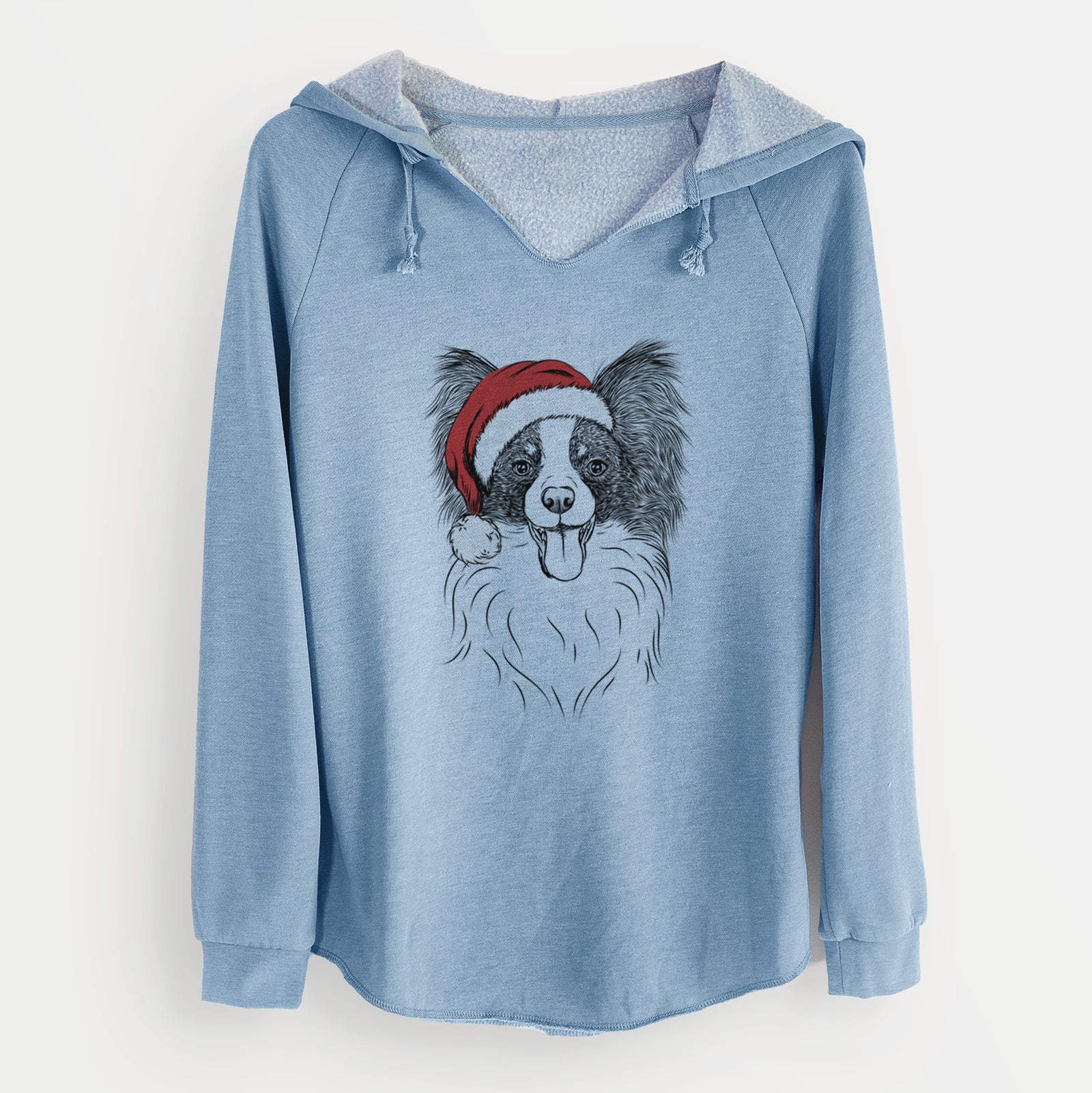 Santa Patrick the Papillon - Cali Wave Hooded Sweatshirt