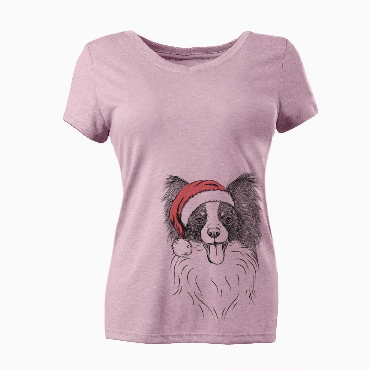 Santa Patrick the Papillon - Women's V-neck Shirt