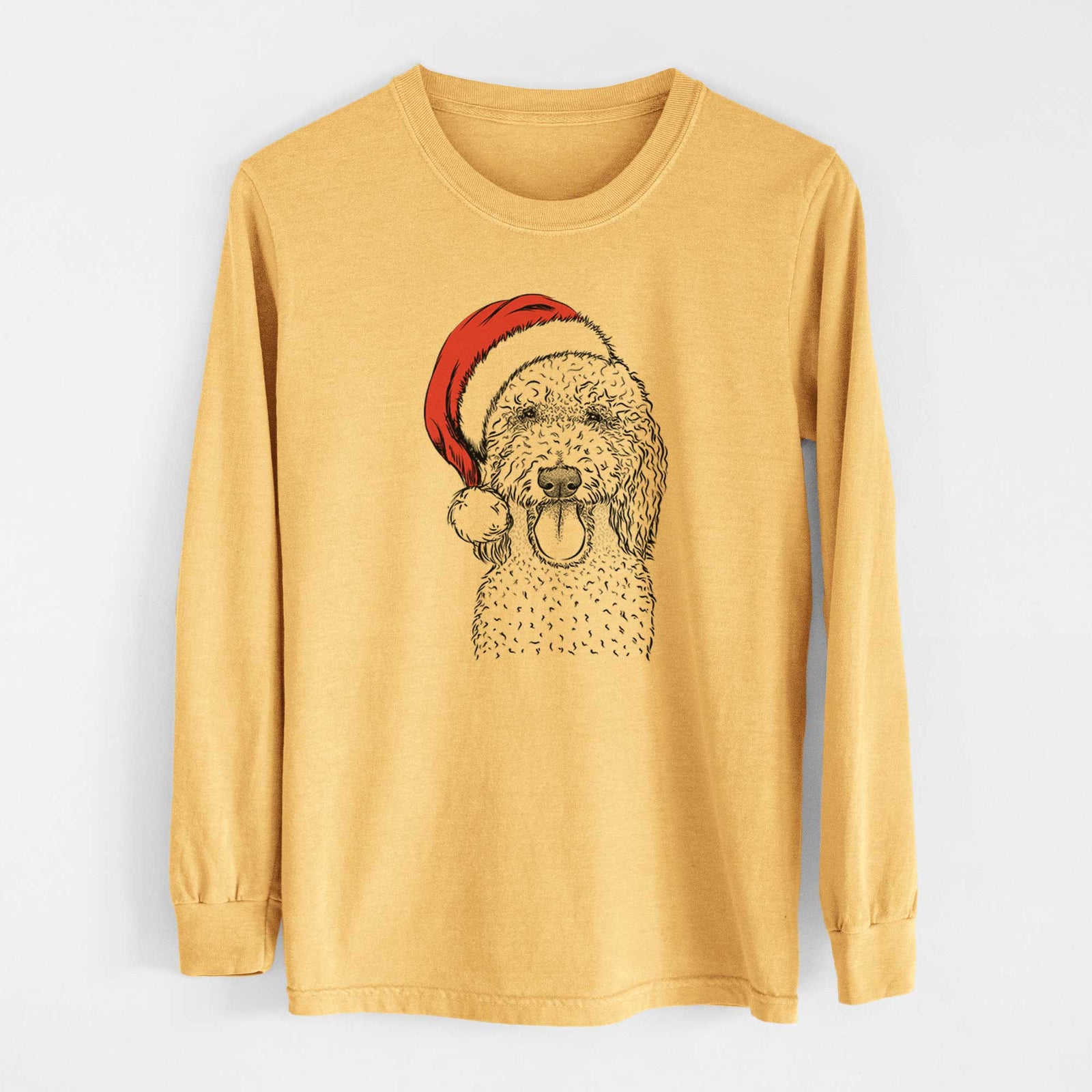 Santa Pavlov the Goldendoodle - Heavyweight 100% Cotton Long Sleeve
