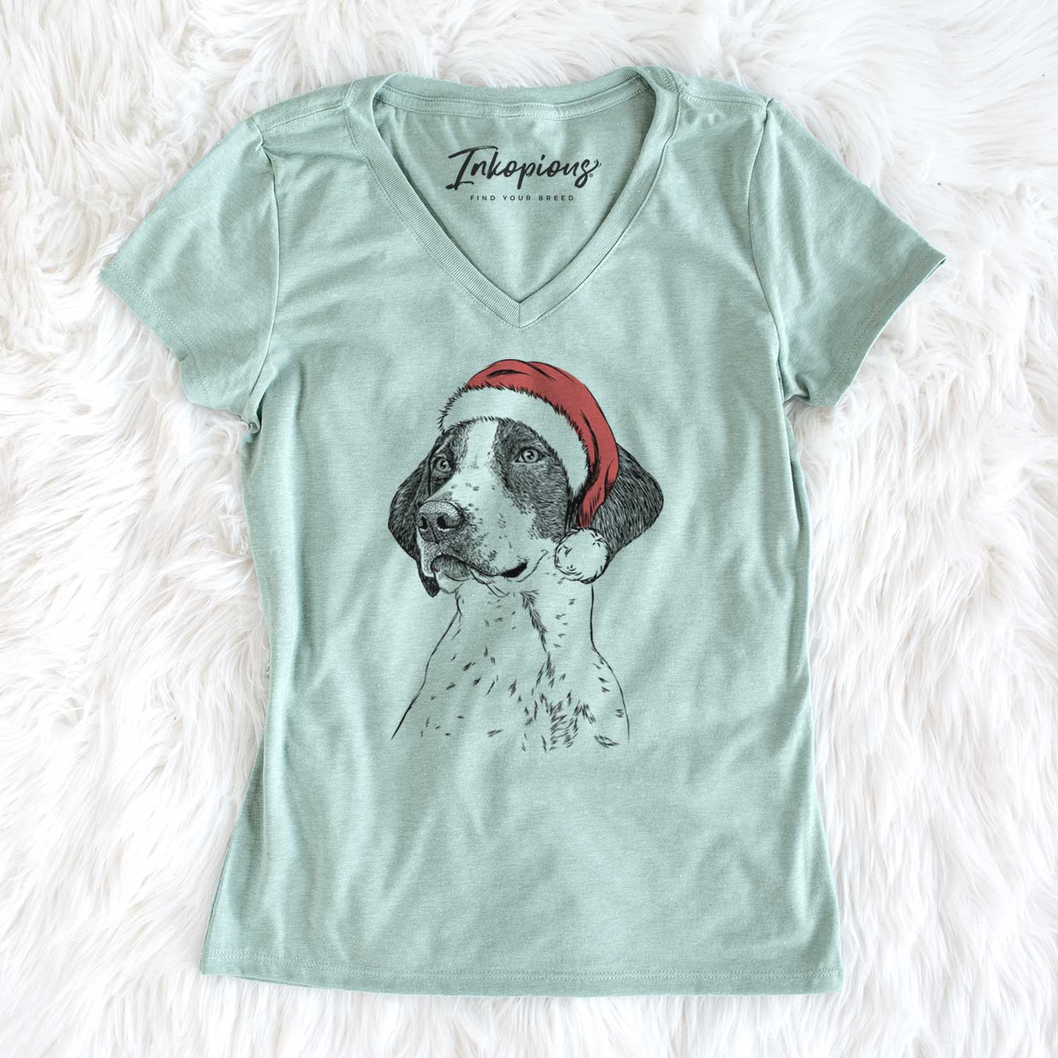 Santa Payton the Mixed Breed - Women's V-neck Shirt