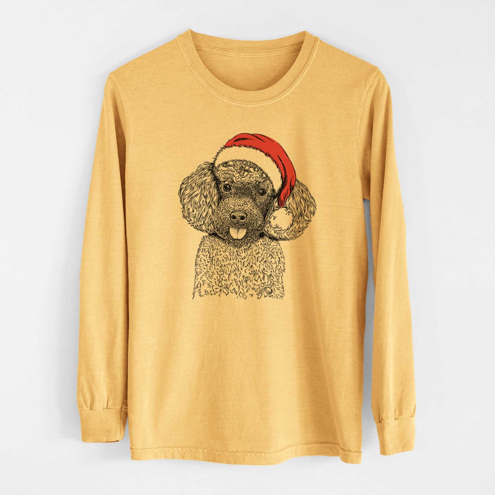 Santa George the Toy Poodle - Heavyweight 100% Cotton Long Sleeve