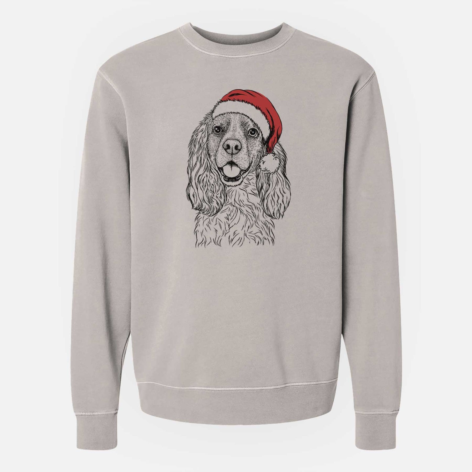 Santa Perry the Cockalier - Unisex Pigment Dyed Crew Sweatshirt
