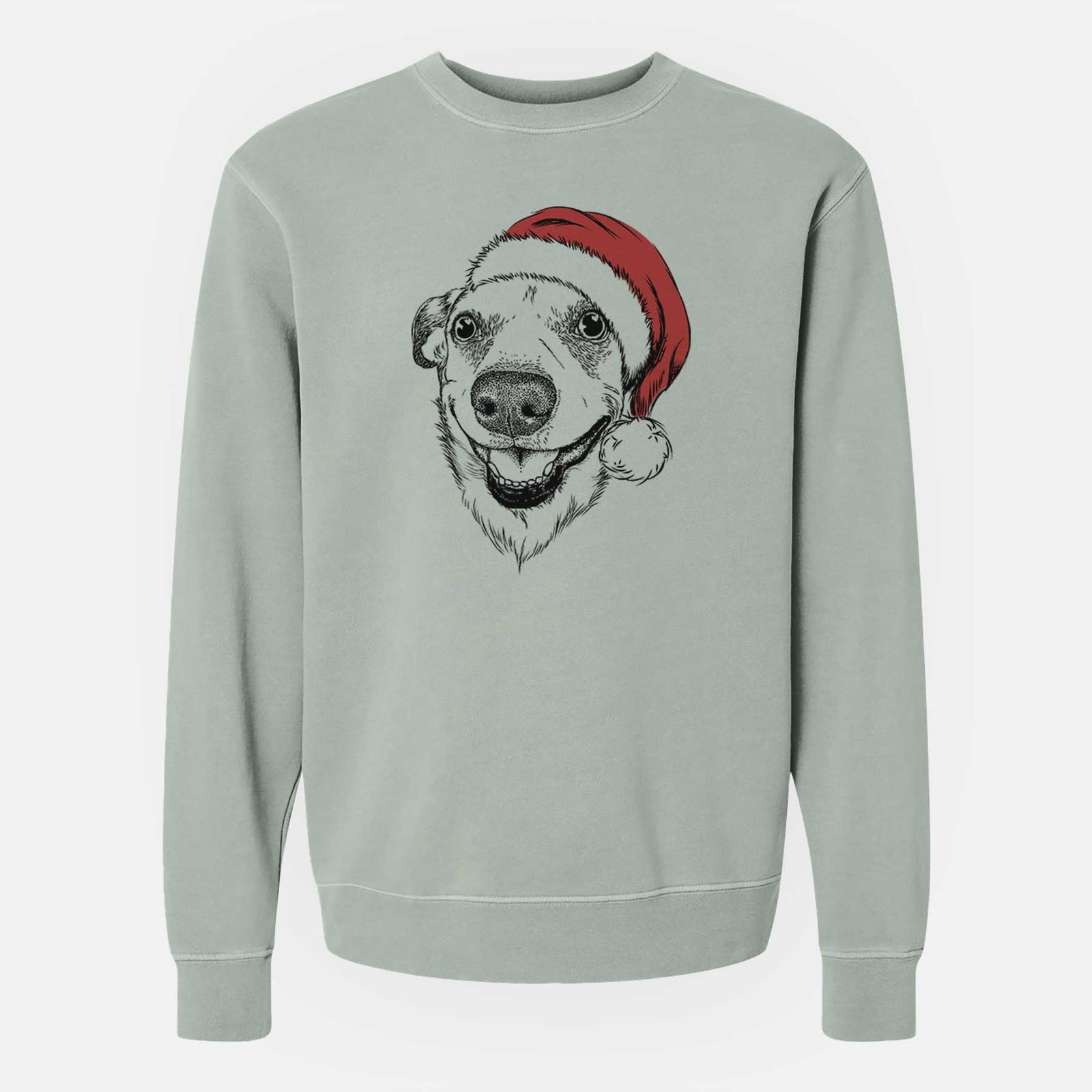 Santa Petrah the Staffy Mix - Unisex Pigment Dyed Crew Sweatshirt