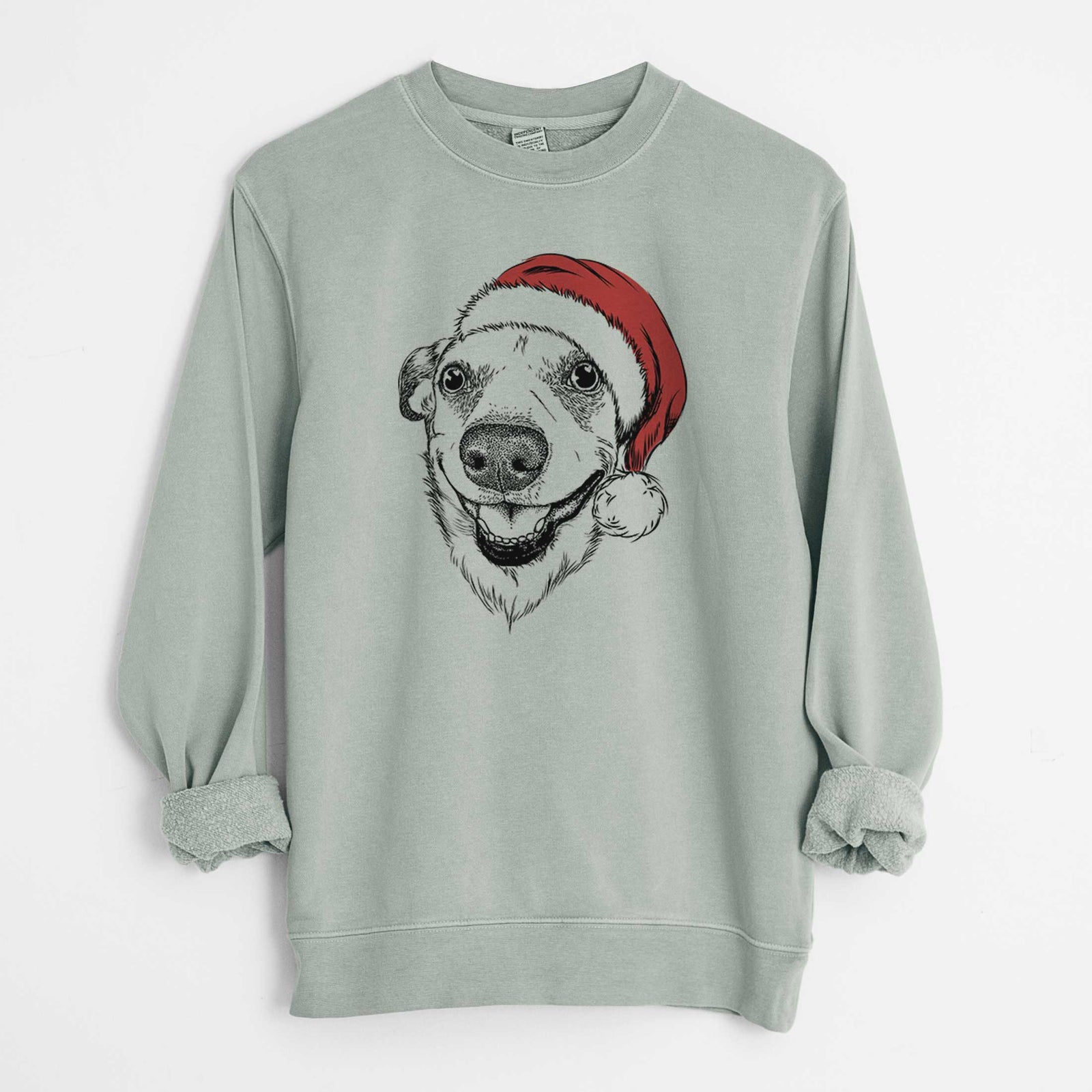 Santa Petrah the Staffy Mix - Unisex Pigment Dyed Crew Sweatshirt