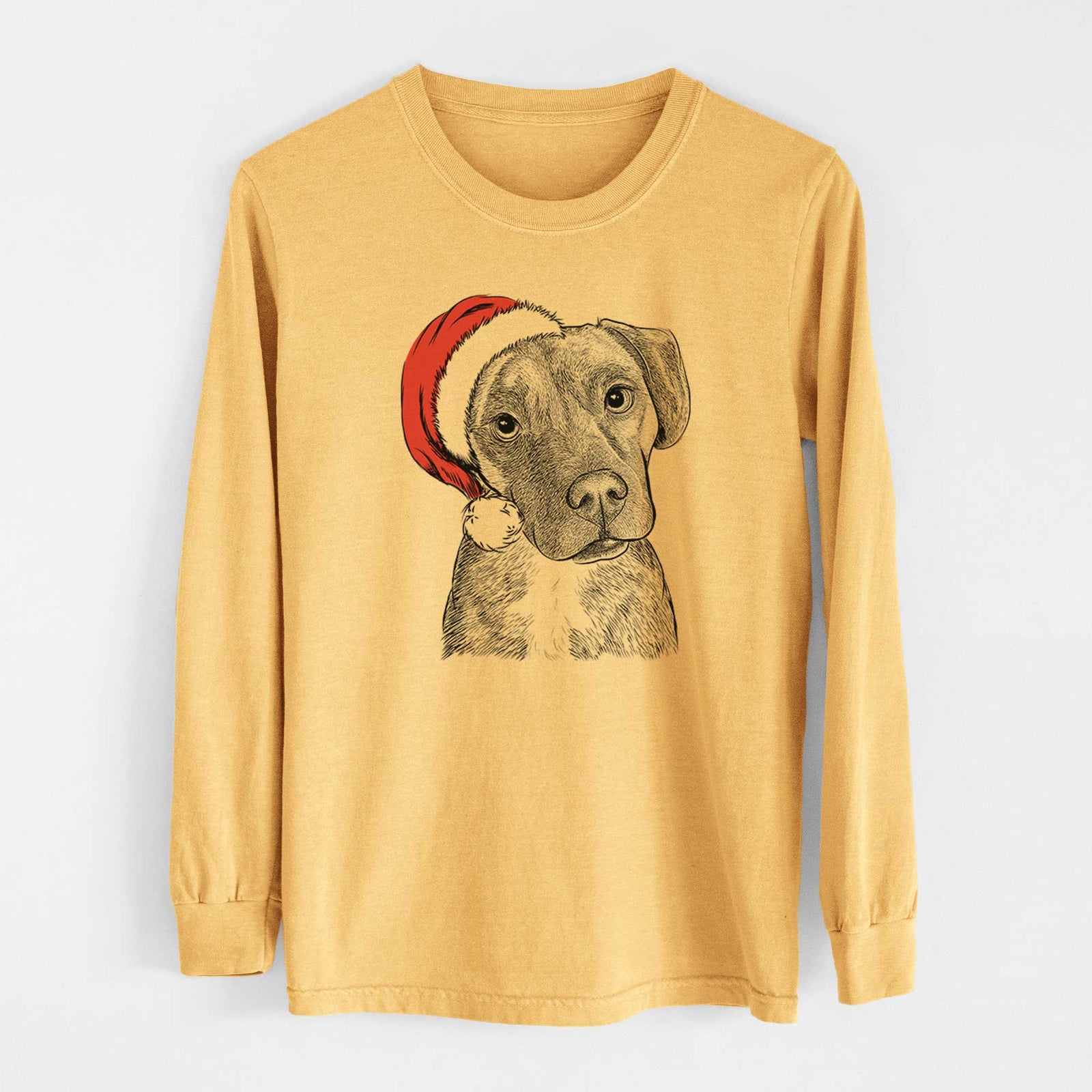 Santa Peyton Manning the Beagle Bulldog Mix - Heavyweight 100% Cotton Long Sleeve