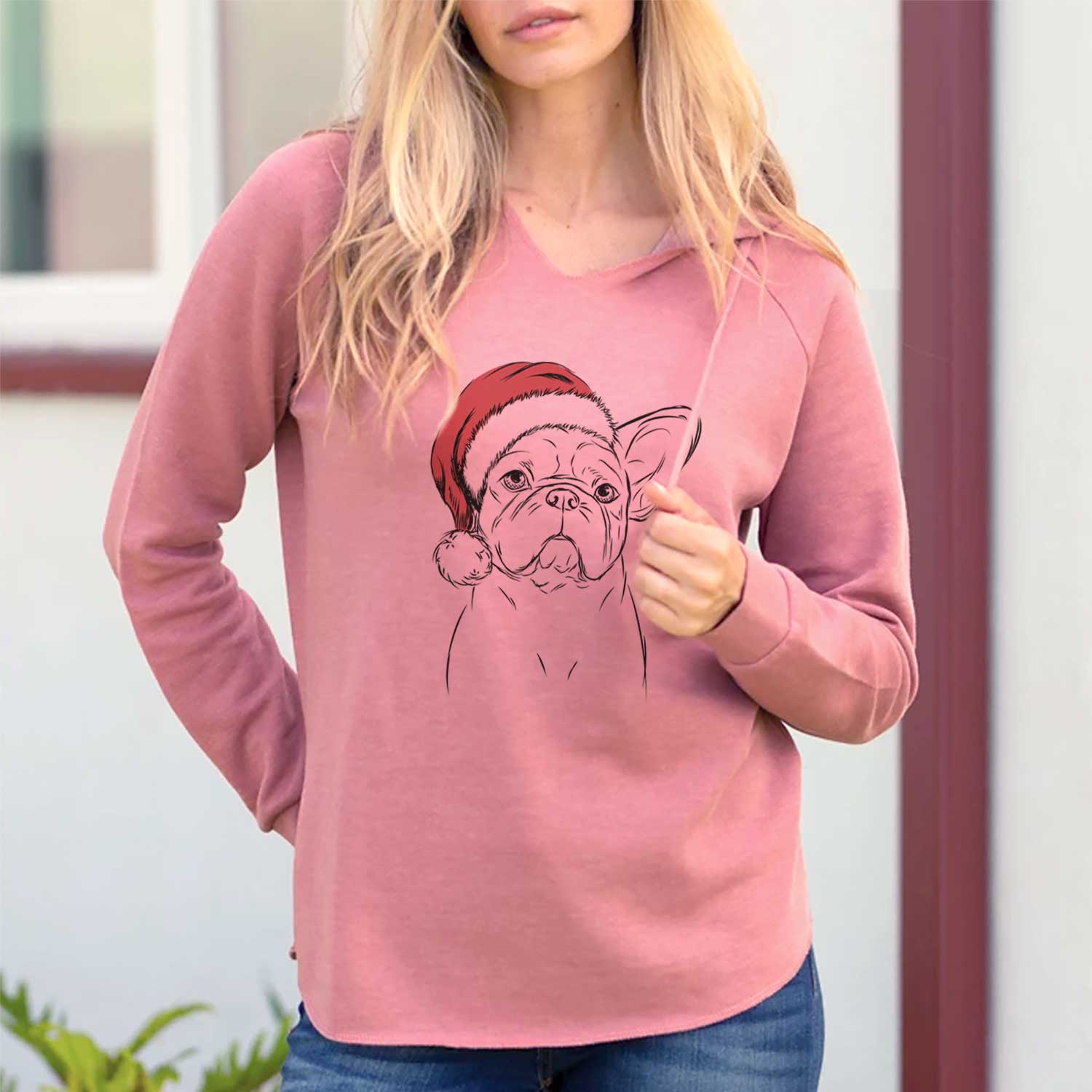 Santa Pierre the French Bulldog - Cali Wave Hooded Sweatshirt