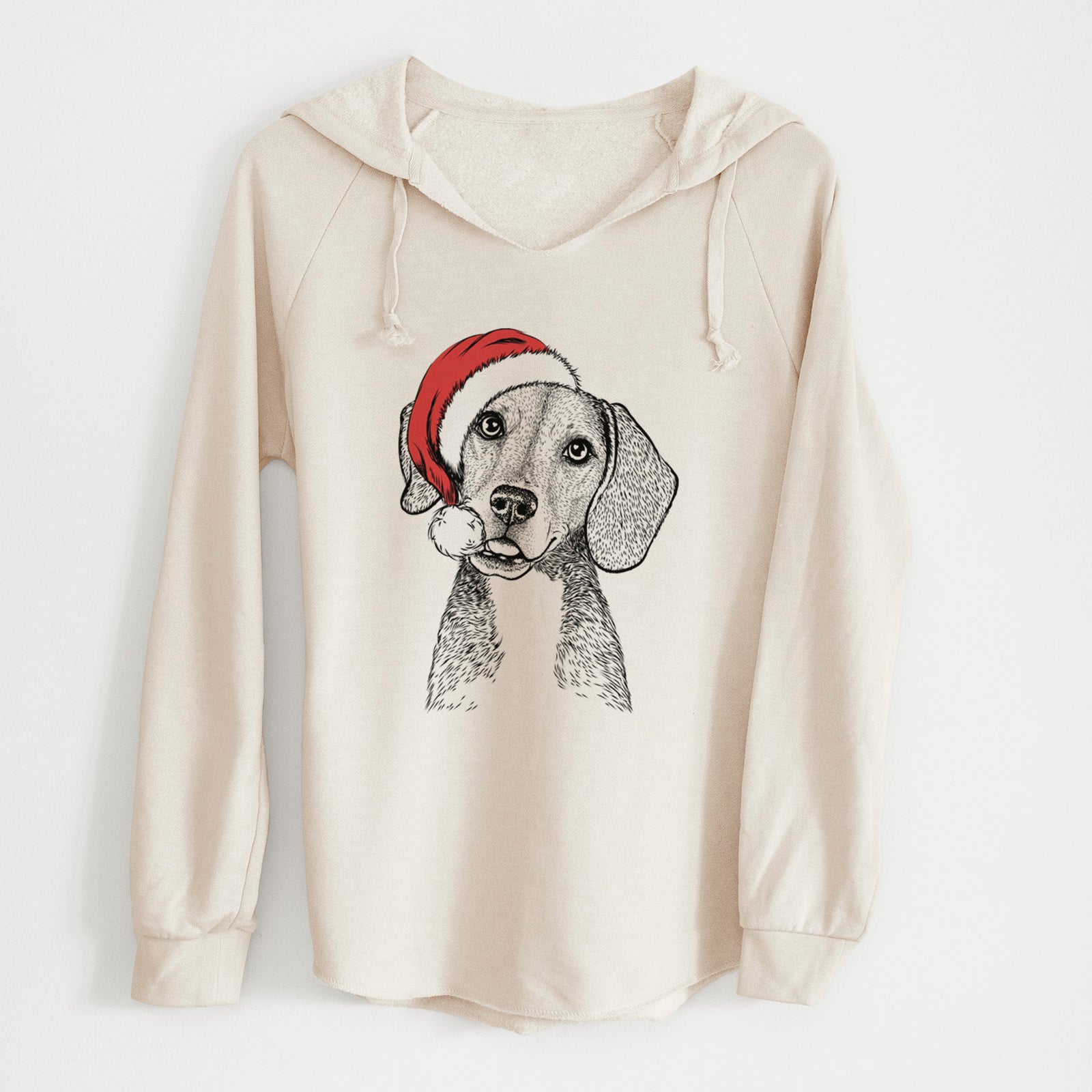 Santa Piggy the Beagle Mix - Cali Wave Hooded Sweatshirt