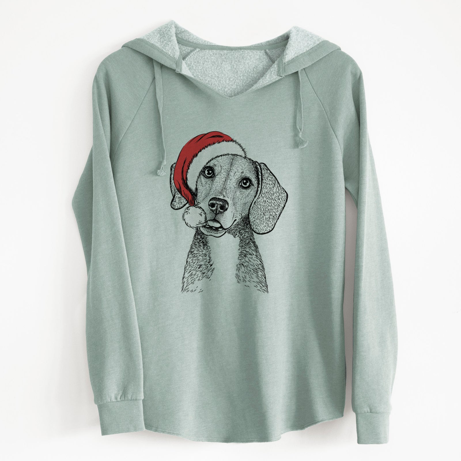 Santa Piggy the Beagle Mix - Cali Wave Hooded Sweatshirt
