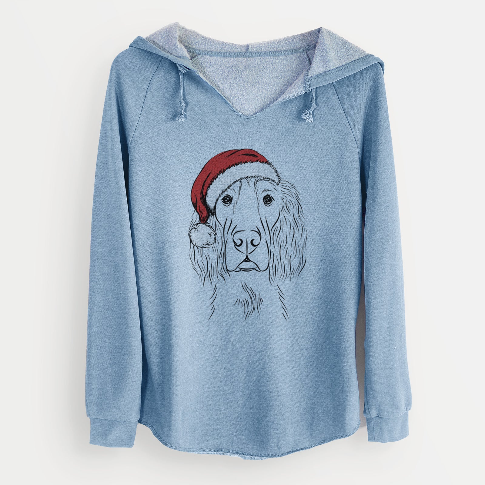 Santa Piper the Irish Setter - Cali Wave Hooded Sweatshirt