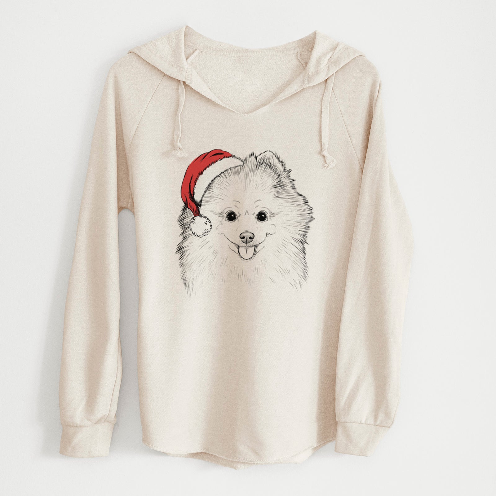 Santa Piper Jo the Pomeranian - Cali Wave Hooded Sweatshirt