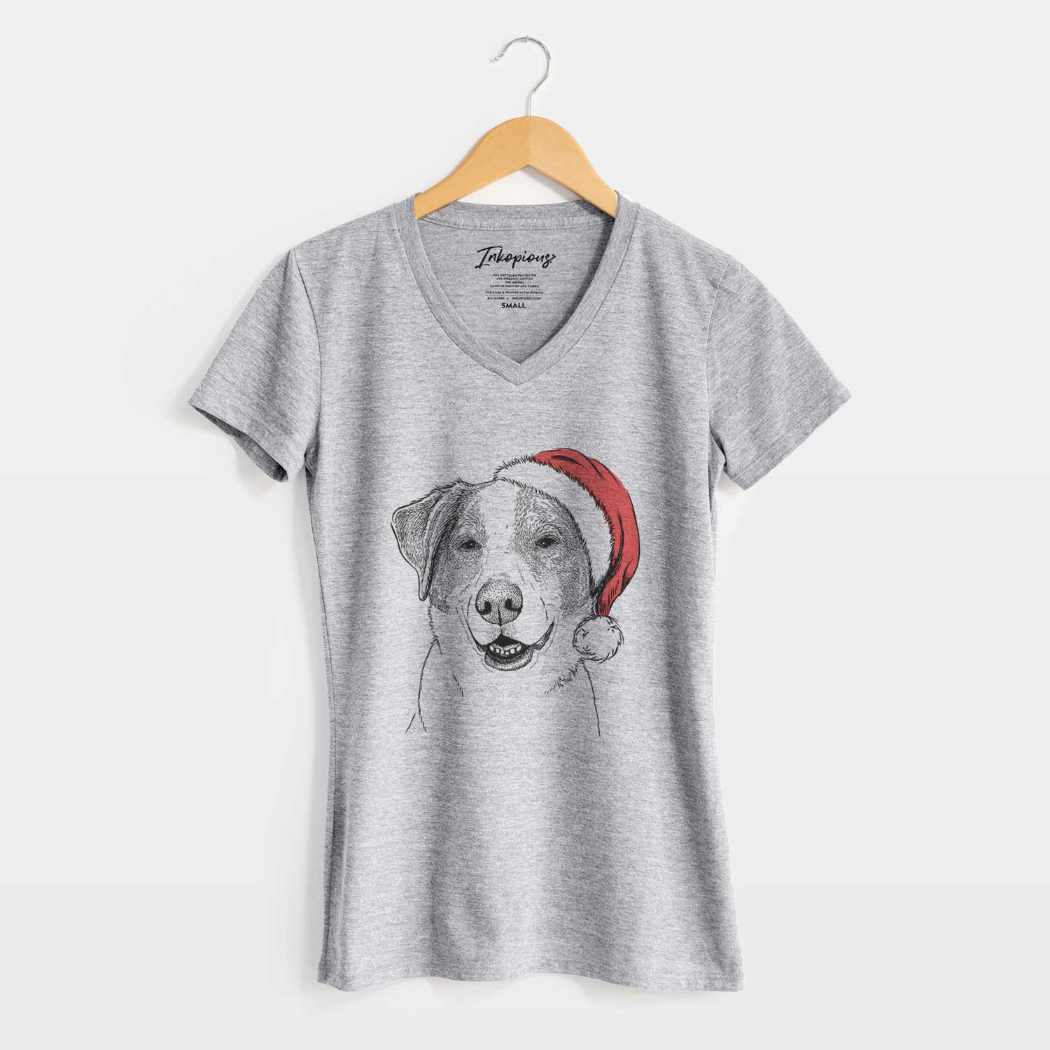 Santa Piper Pilot the Hound Mix - Women's V-neck Shirt