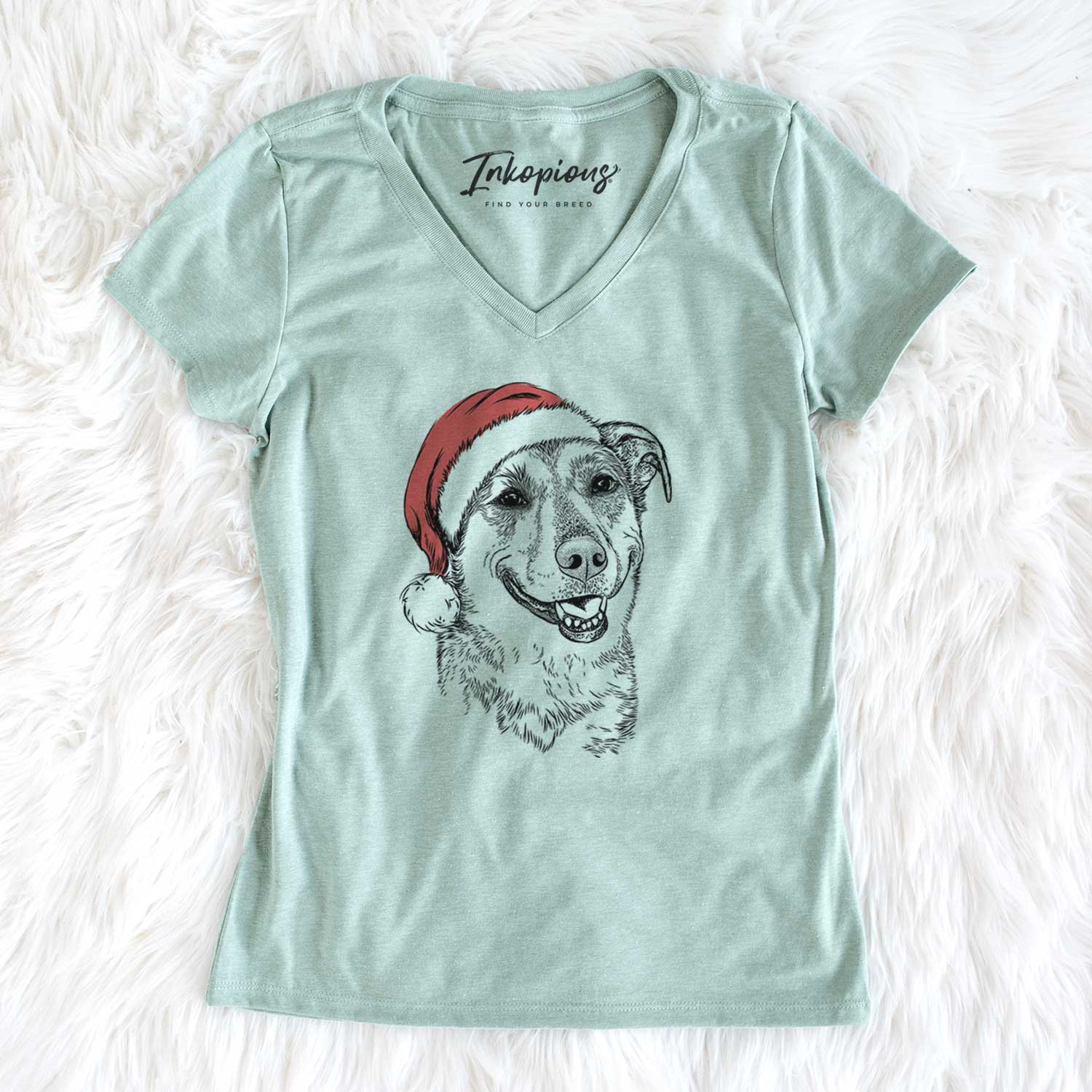 Santa Pippin the Shepherd Mix - Women's V-neck Shirt