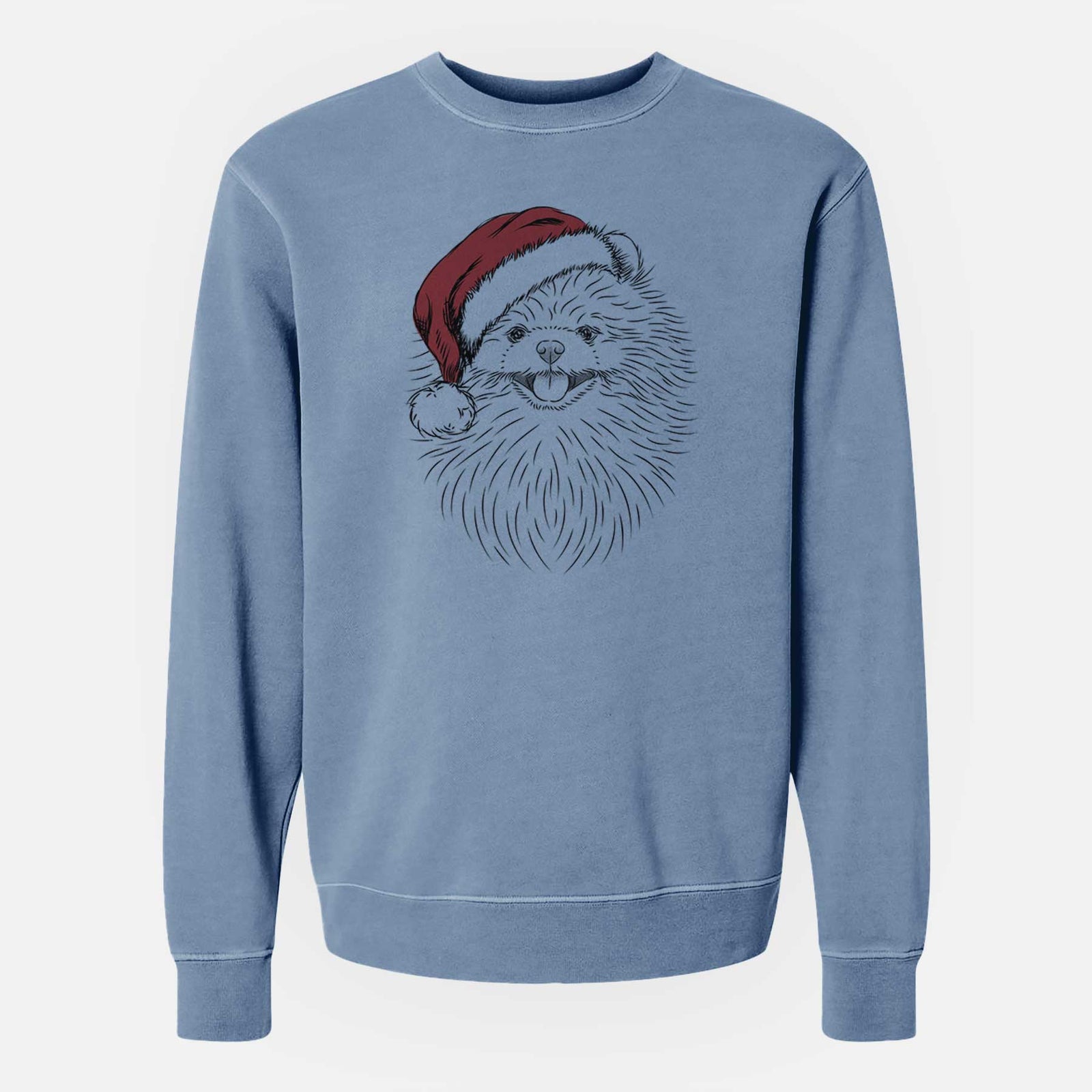 Santa Pirro the Pomeranian - Unisex Pigment Dyed Crew Sweatshirt