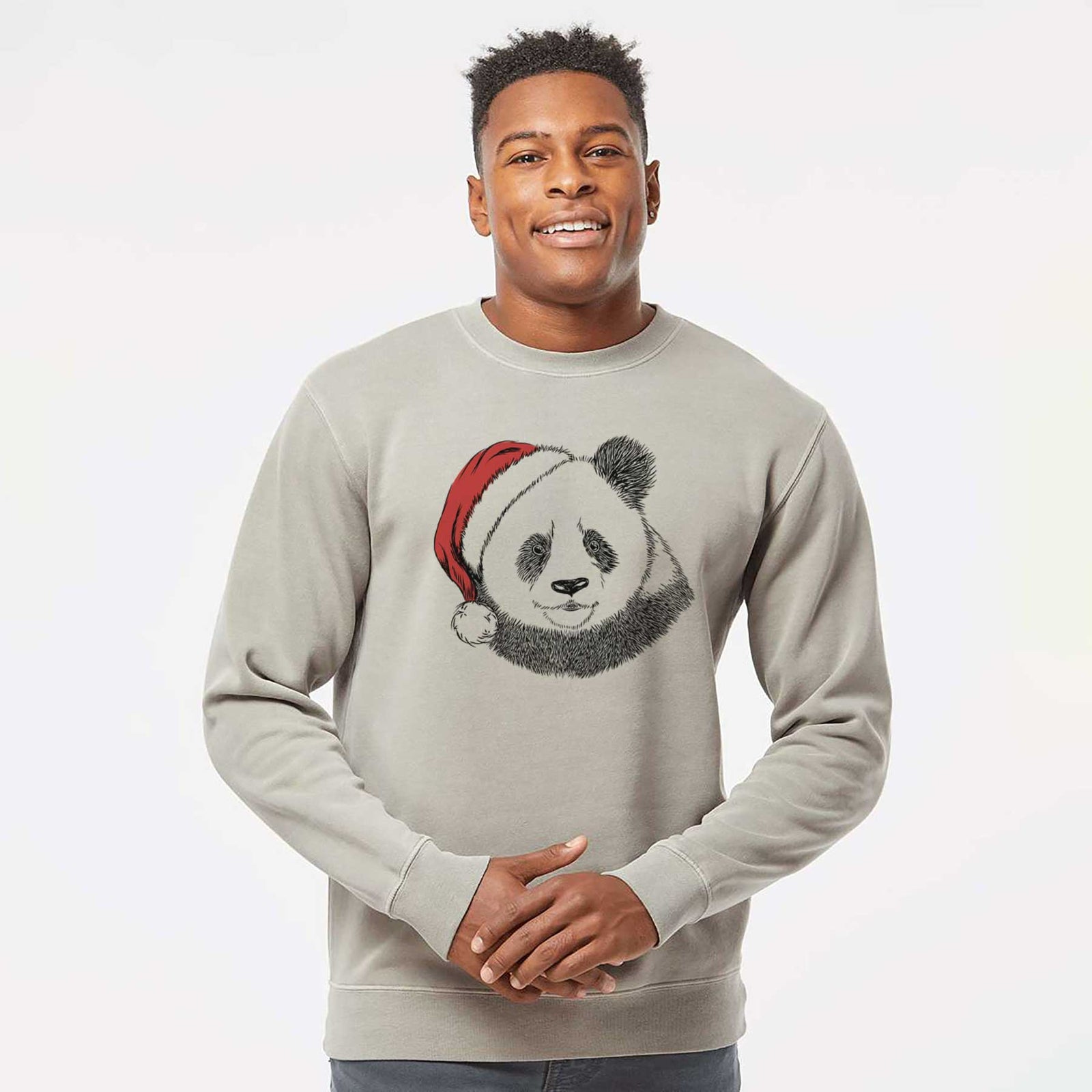 Santa Po the Panda - Unisex Pigment Dyed Crew Sweatshirt