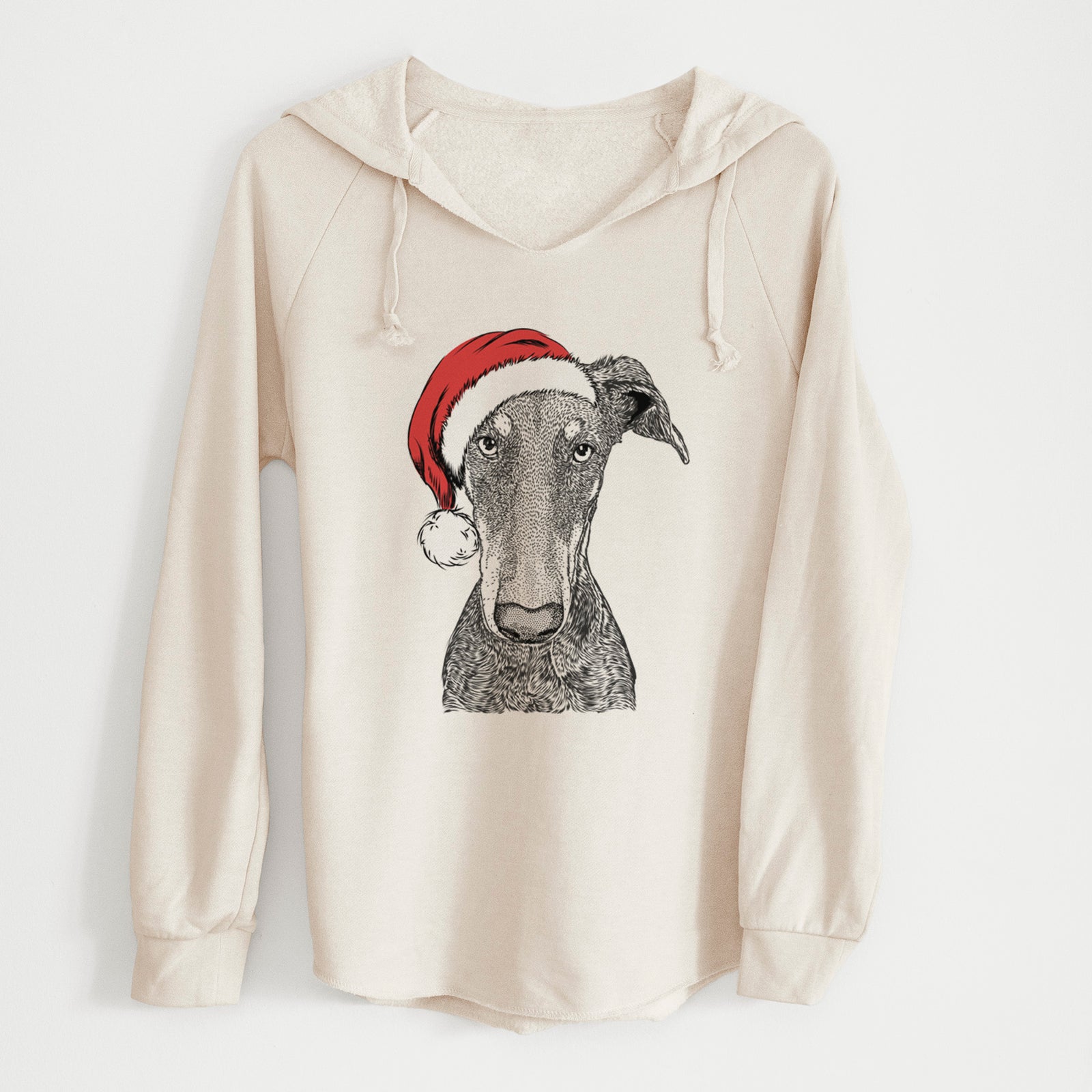 Santa Princess Fiona the Doberman Pinscher - Cali Wave Hooded Sweatshirt