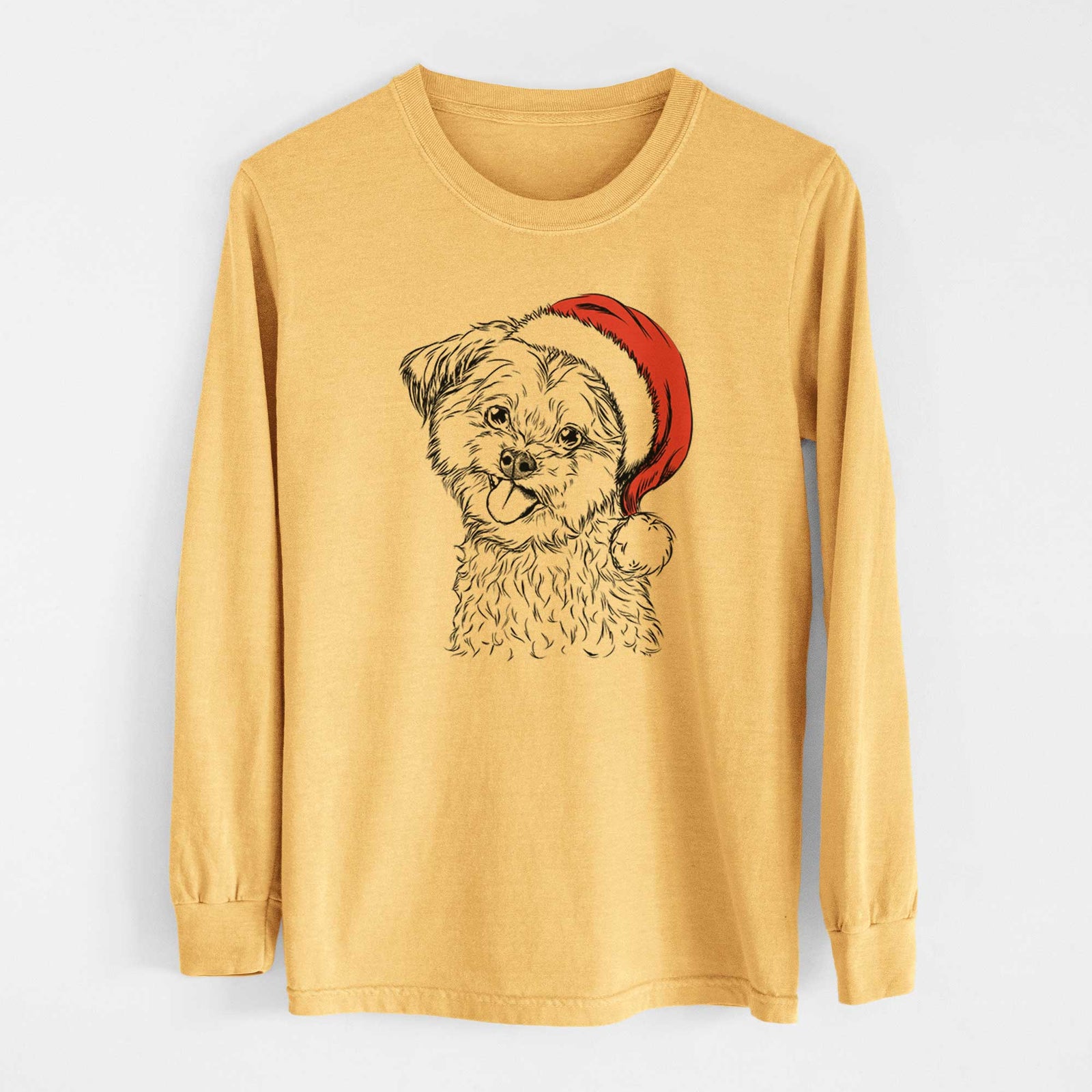 Santa Puff the Malshi - Heavyweight 100% Cotton Long Sleeve