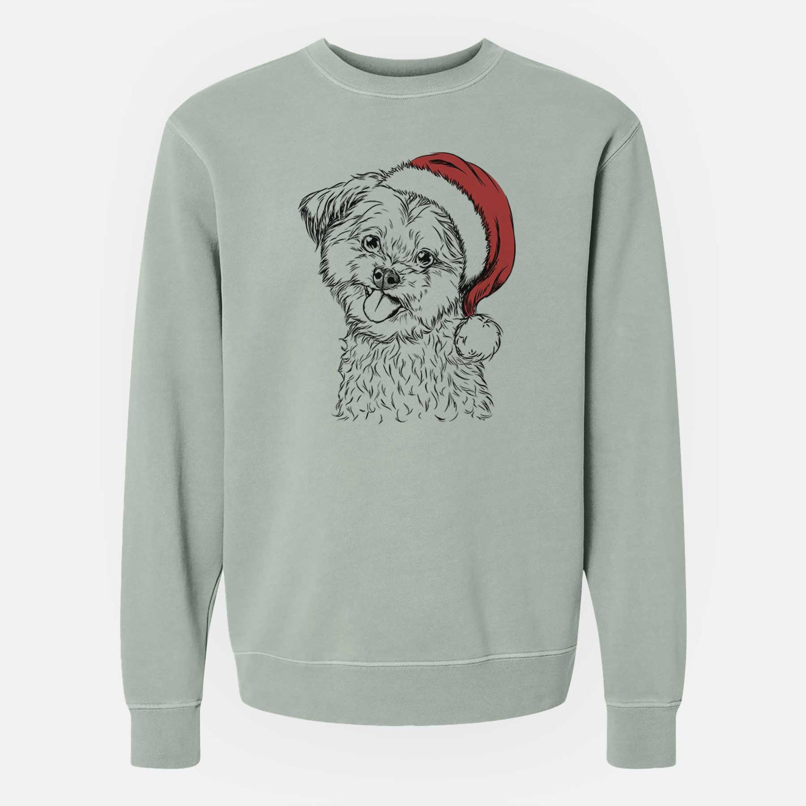 Santa Puff the Malshi - Unisex Pigment Dyed Crew Sweatshirt