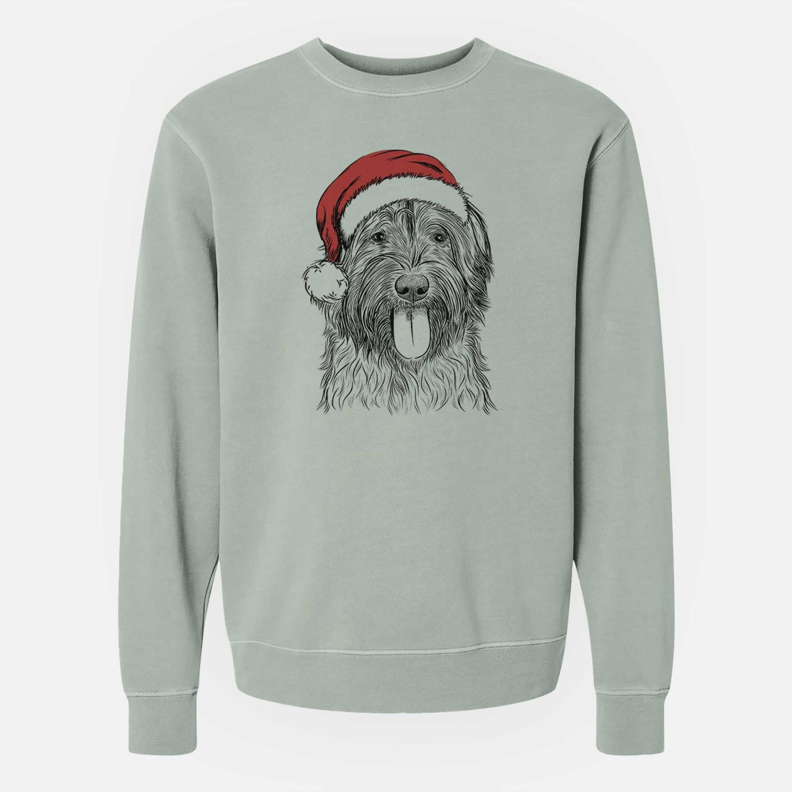 Santa Puig the Catalan Sheepdog - Unisex Pigment Dyed Crew Sweatshirt