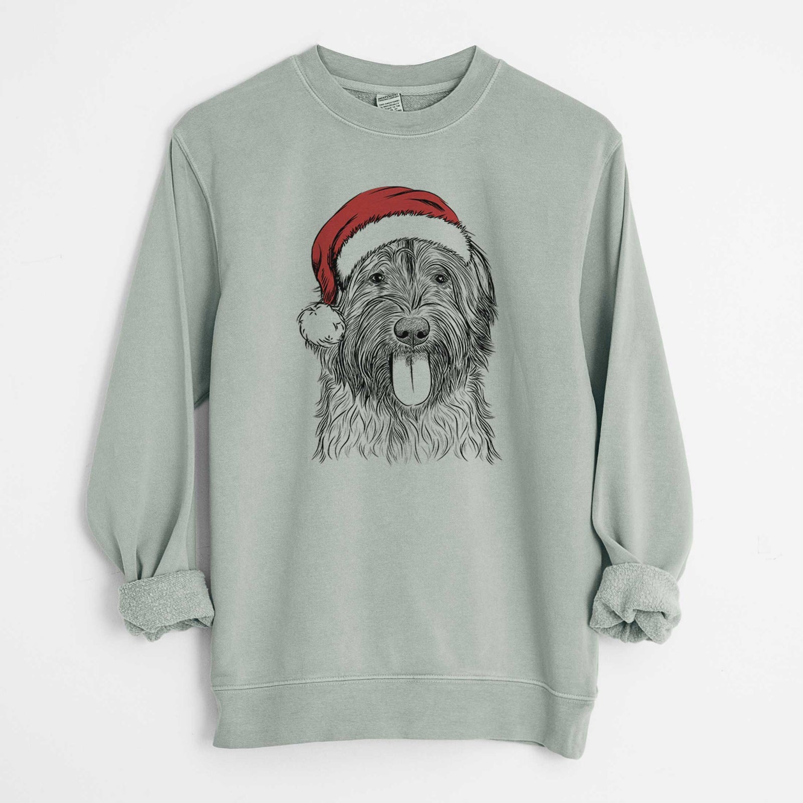 Santa Puig the Catalan Sheepdog - Unisex Pigment Dyed Crew Sweatshirt