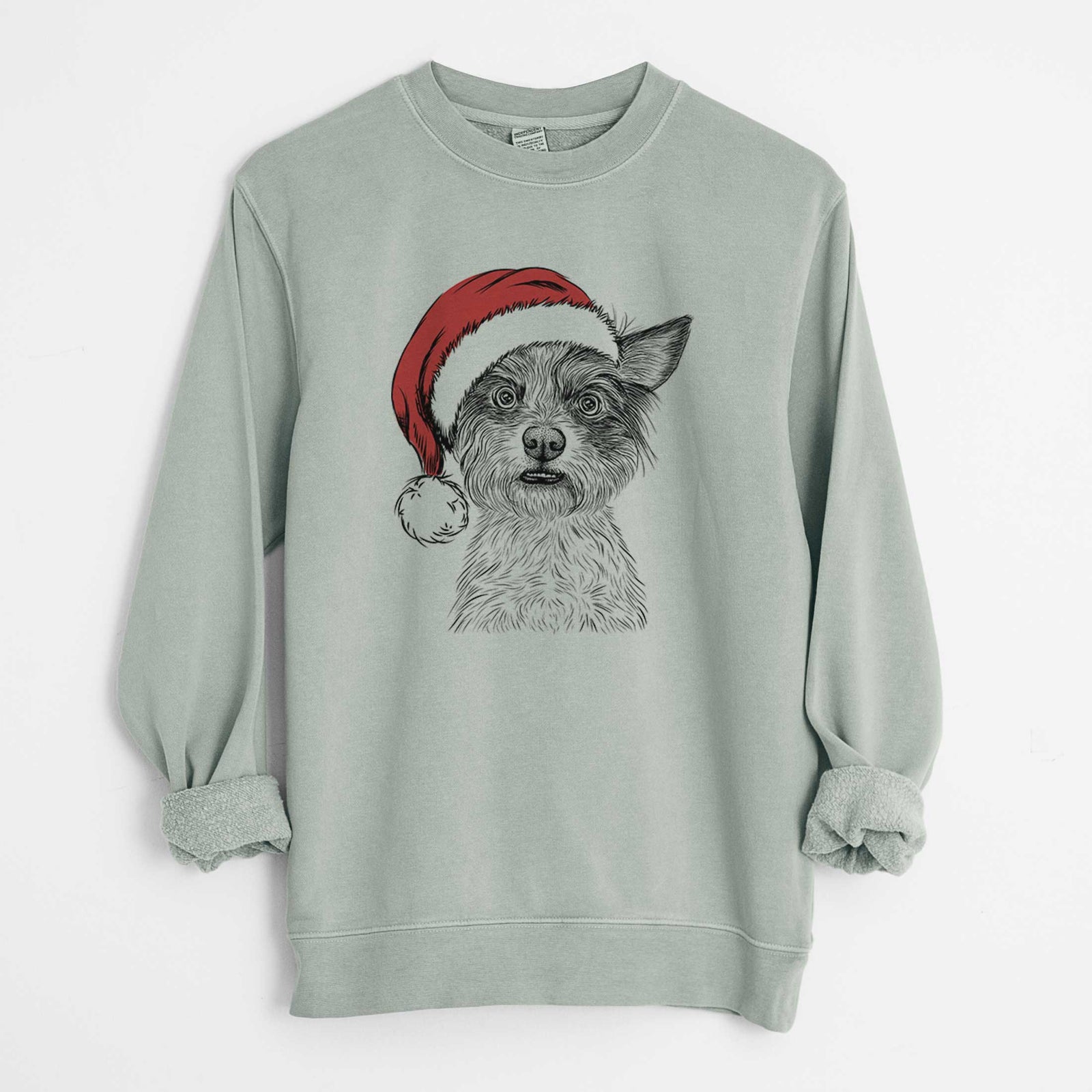 Santa Quigley the Mixed Breed - Unisex Pigment Dyed Crew Sweatshirt