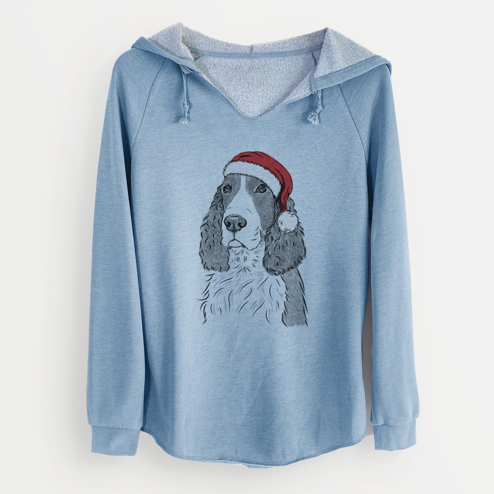 Santa Quincy the English Springer Spaniel - Cali Wave Hooded Sweatshirt