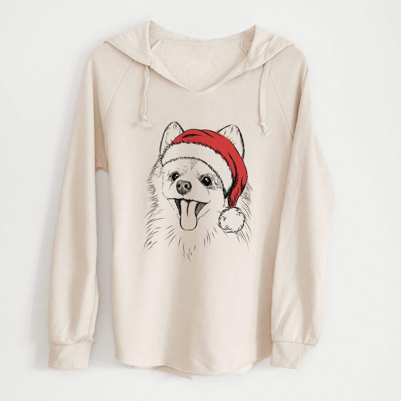 Santa Quinn the Pomeranian - Cali Wave Hooded Sweatshirt