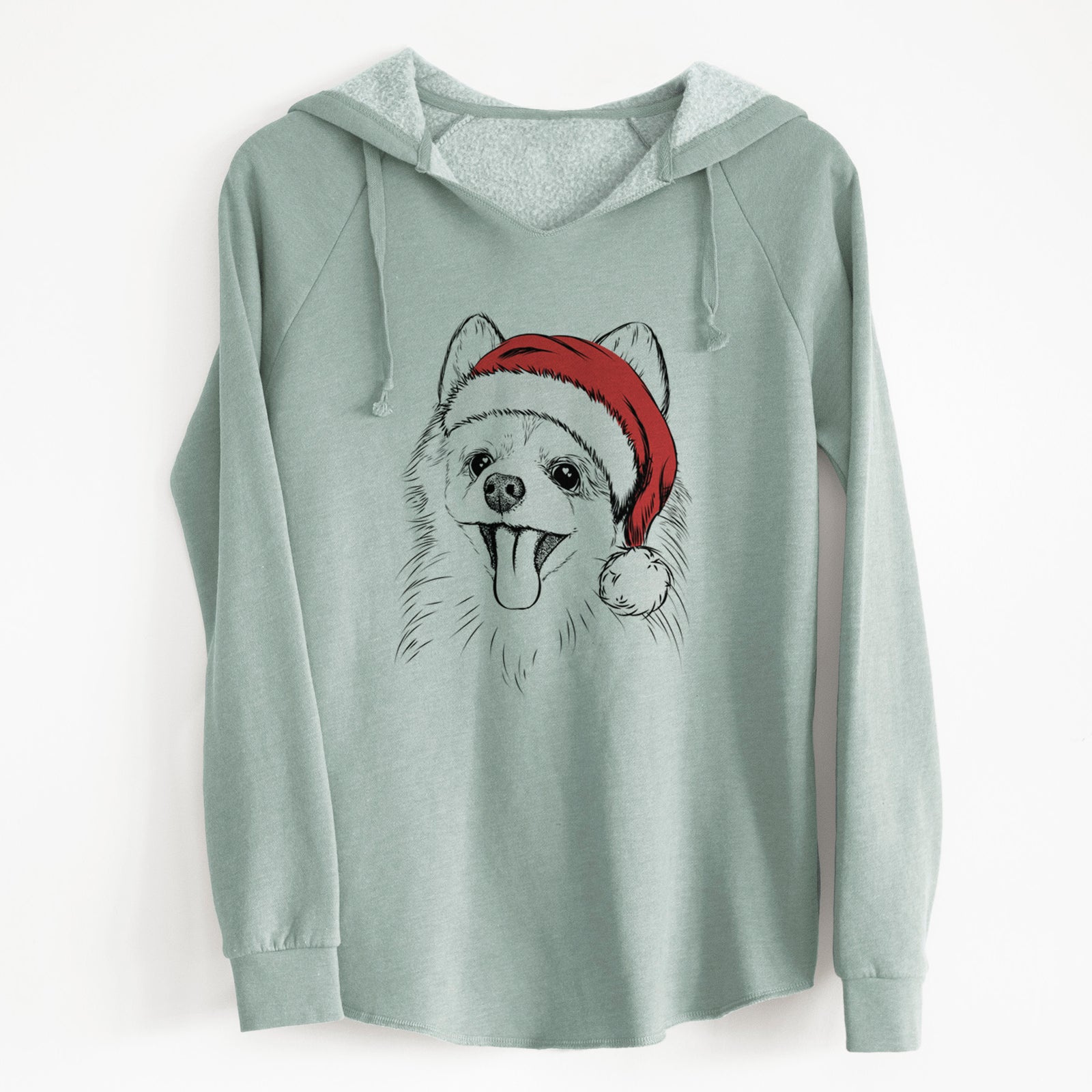 Santa Quinn the Pomeranian - Cali Wave Hooded Sweatshirt