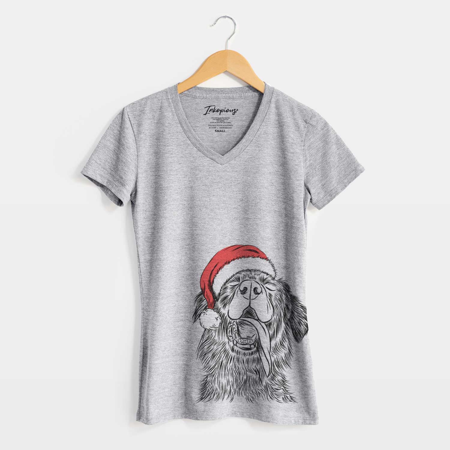 Santa Quint the Mixed Breed - Women's V-neck Shirt