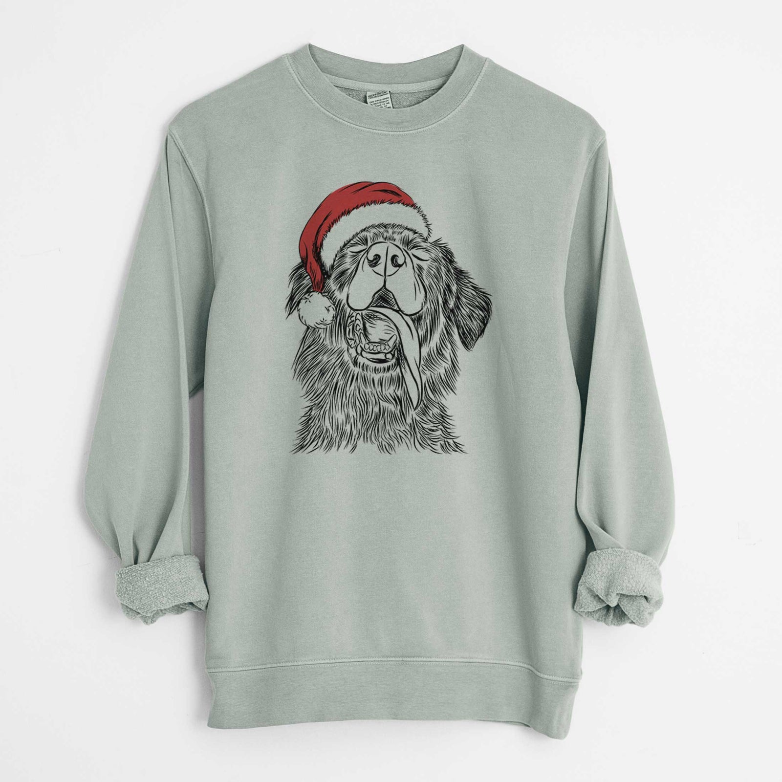 Santa Quint the Mixed Breed - Unisex Pigment Dyed Crew Sweatshirt