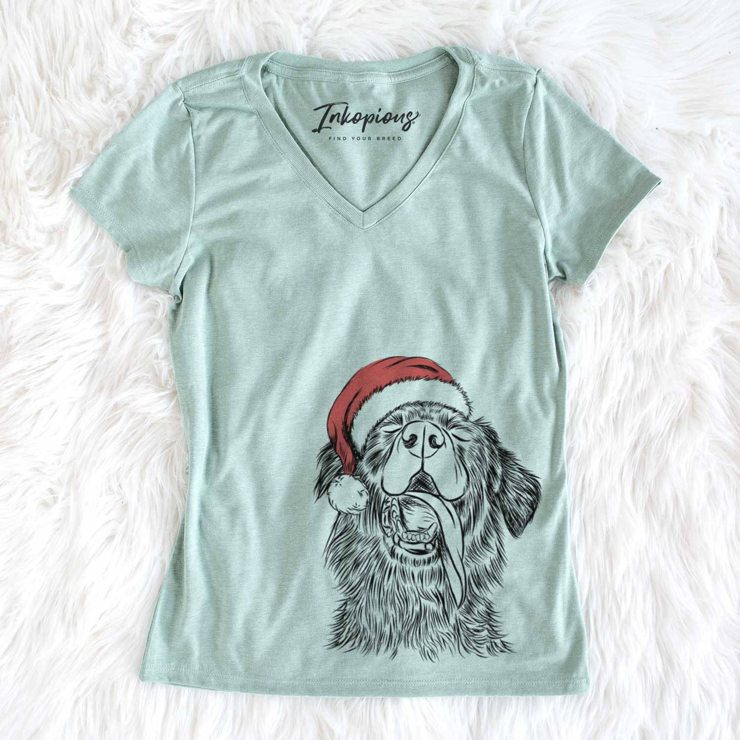 Santa Quint the Mixed Breed - Women's V-neck Shirt
