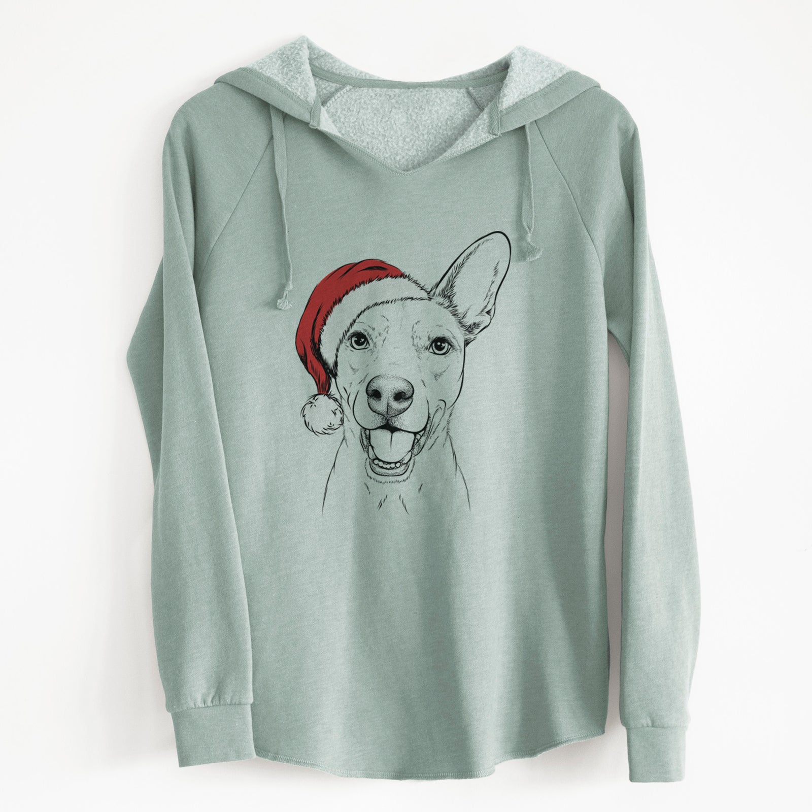 Santa Radar the Pitbull Mix - Cali Wave Hooded Sweatshirt