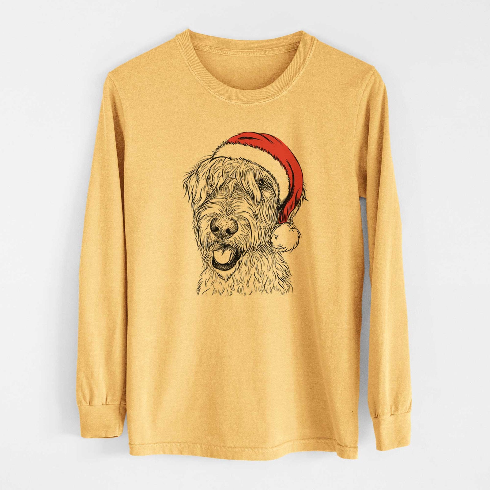 Santa Ragnar the Irish Wolfhound - Heavyweight 100% Cotton Long Sleeve