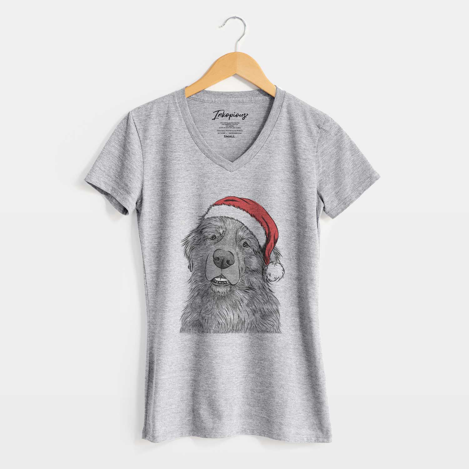 Santa Ralph the Leonberger - Women's V-neck Shirt