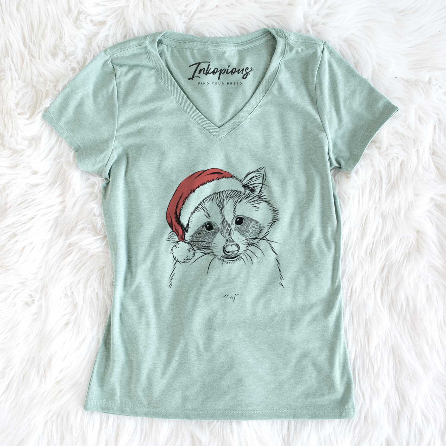 Santa Randy the Raccoon - Women's V-neck Shirt