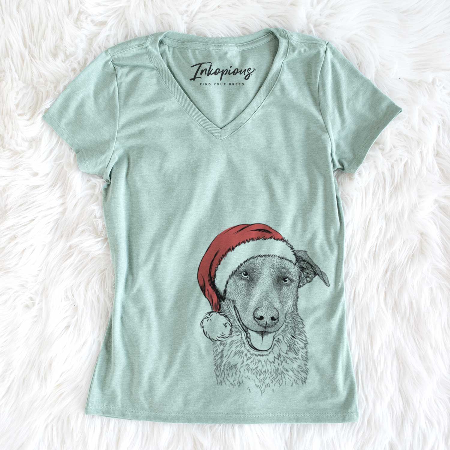 Santa Reef the Mixed Breed - Women's V-neck Shirt