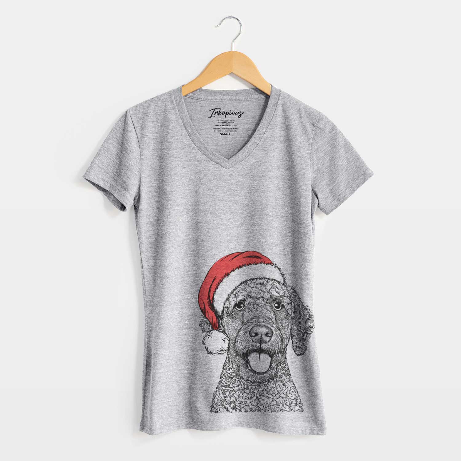Santa Reina the Spanish Water Dog - Women's V-neck Shirt